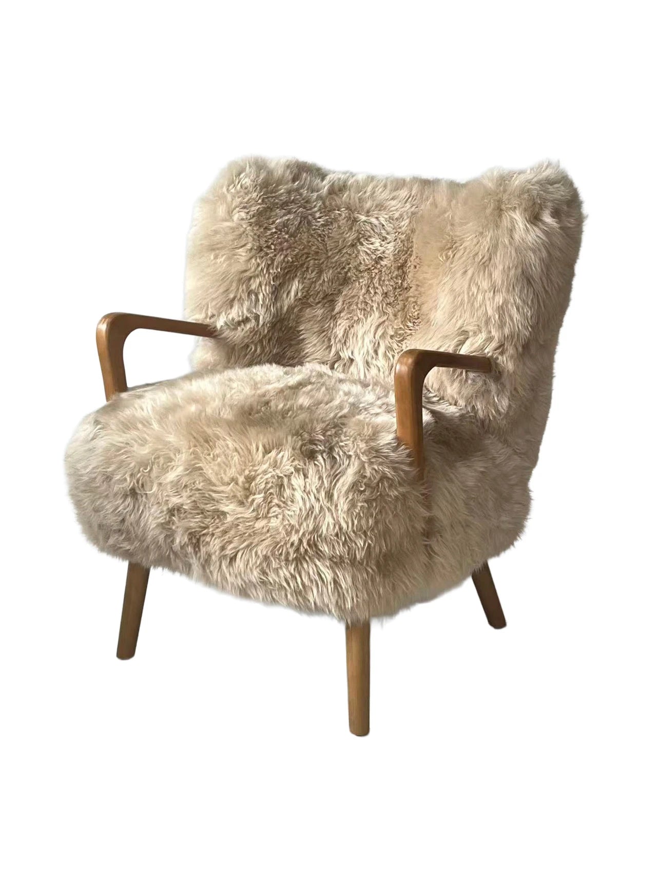 Genuine Longwool Accent Armchair