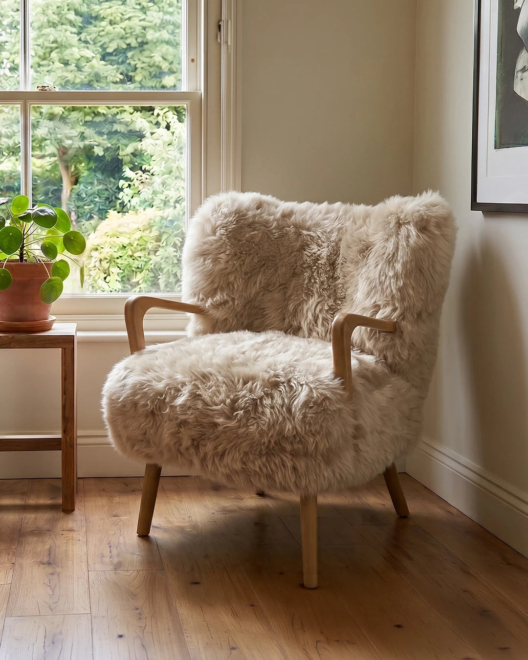 Genuine Longwool Accent Armchair