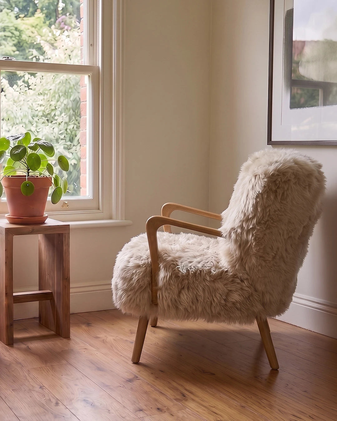 Genuine Longwool Accent Armchair