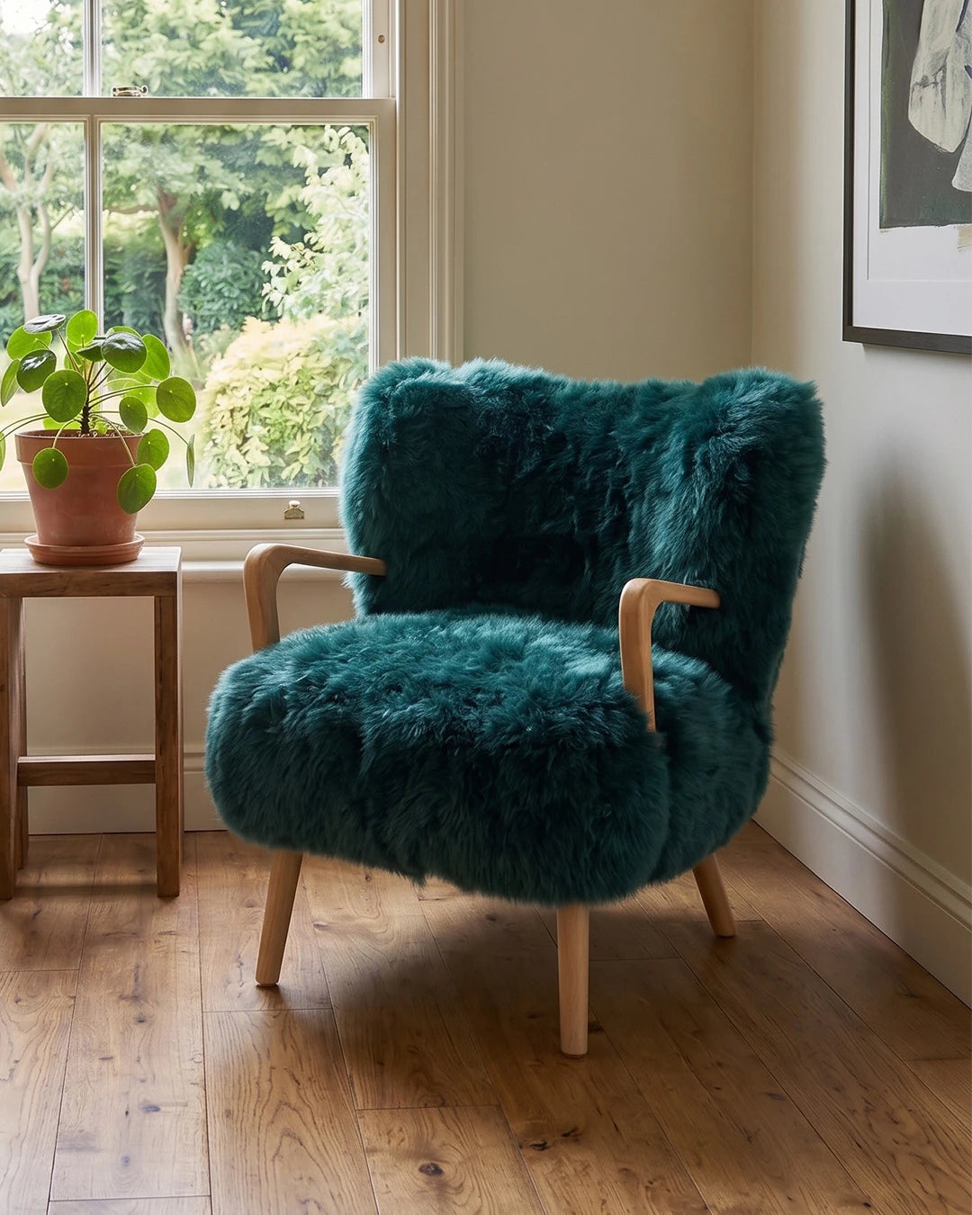 Genuine Longwool Accent Armchair