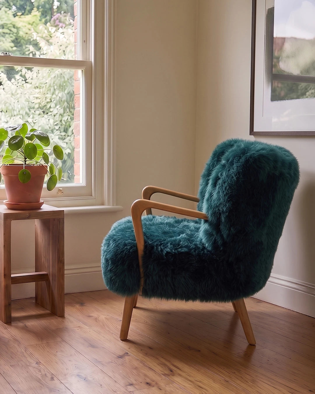Genuine Longwool Accent Armchair