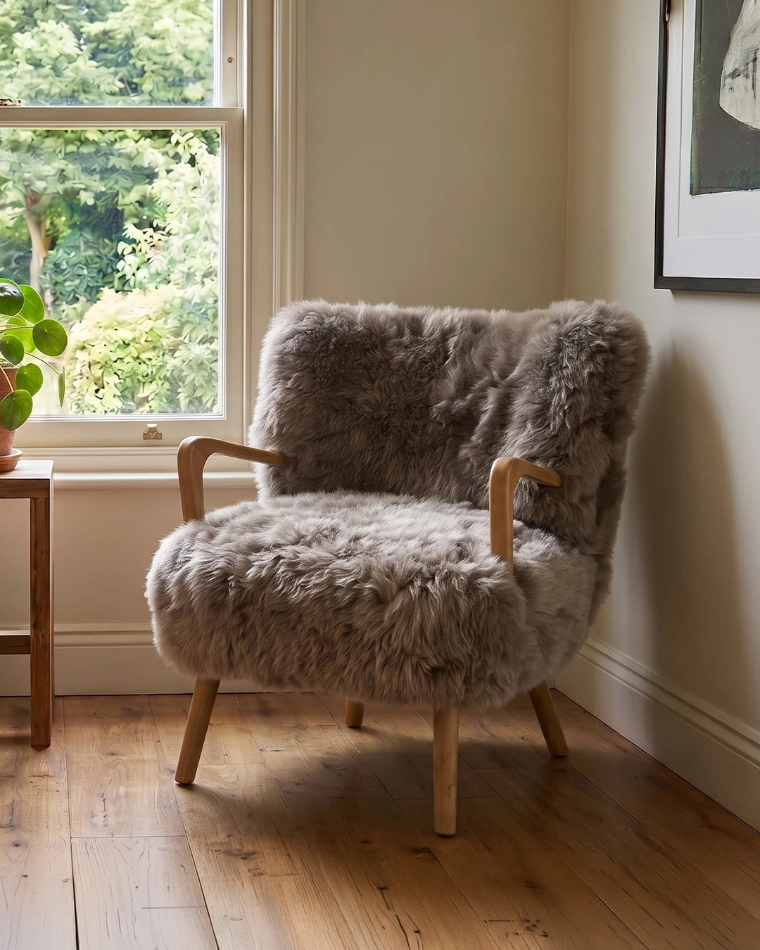 Genuine Longwool Accent Armchair