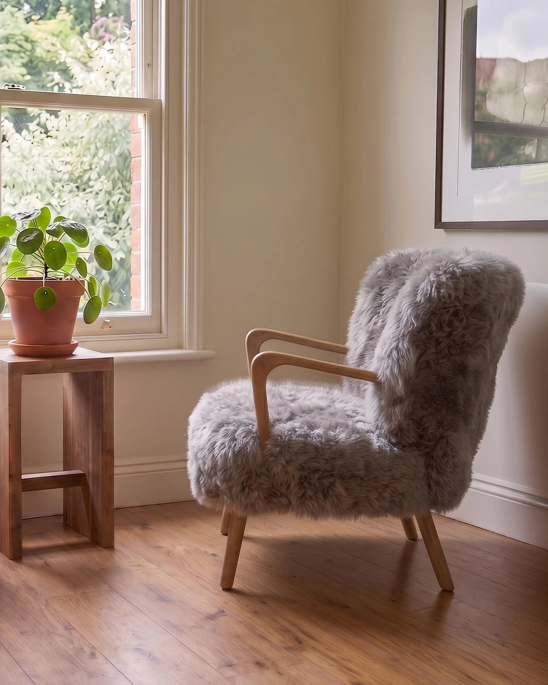 Genuine Longwool Accent Armchair