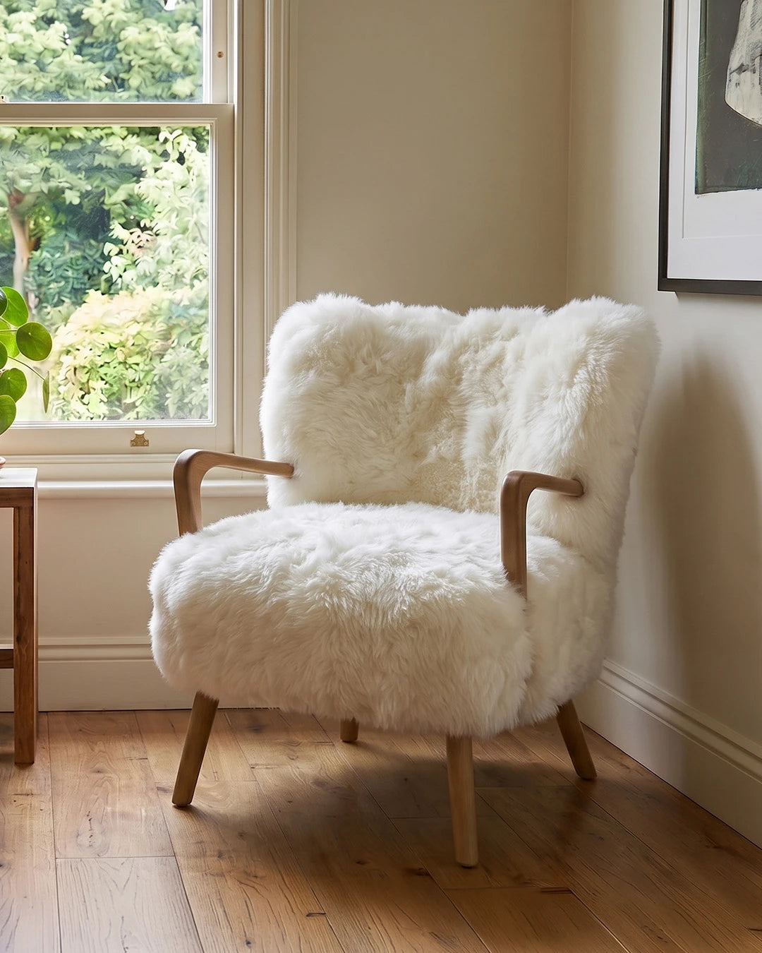 Genuine Longwool Accent Armchair