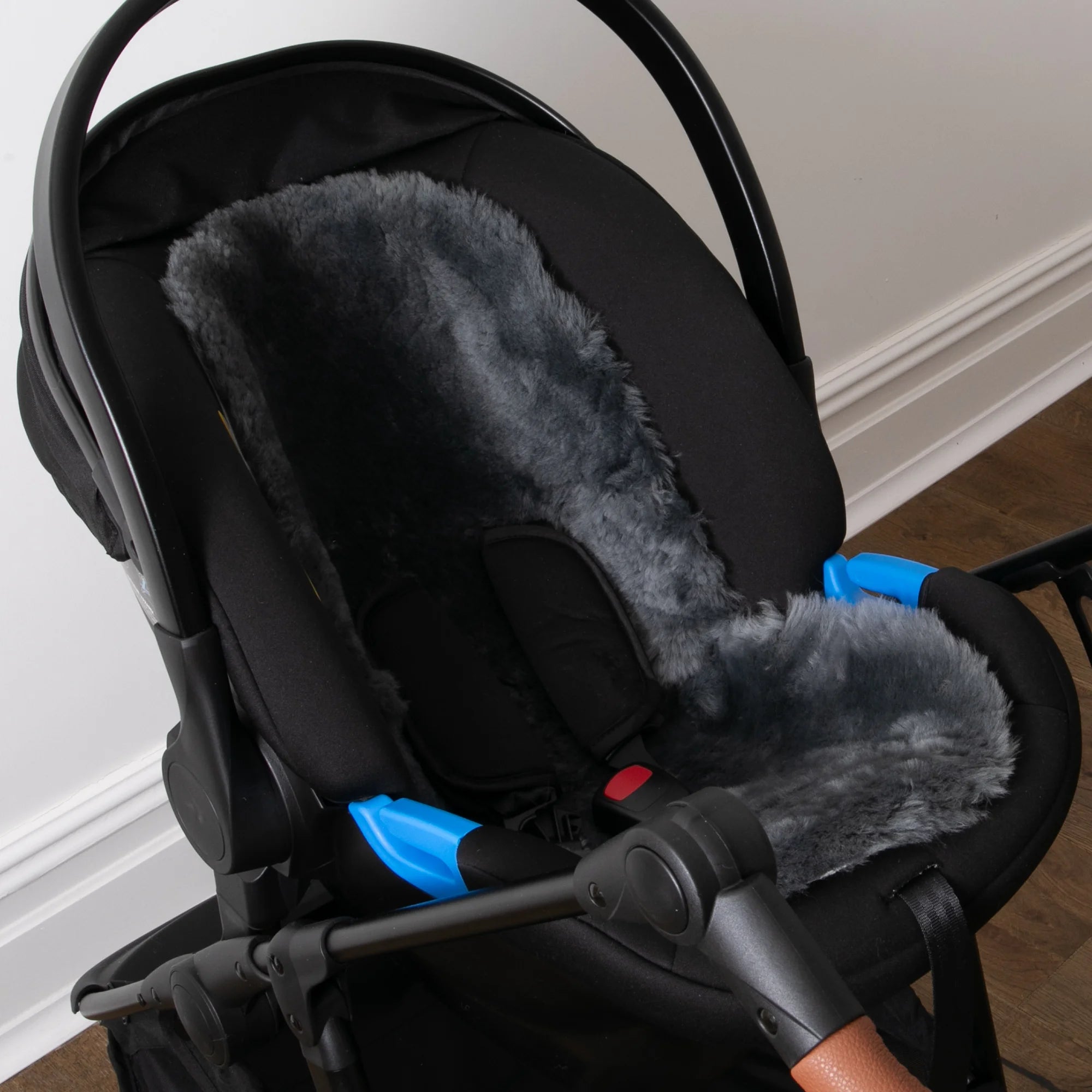 Baby Sheepskin Grey Pram Liner