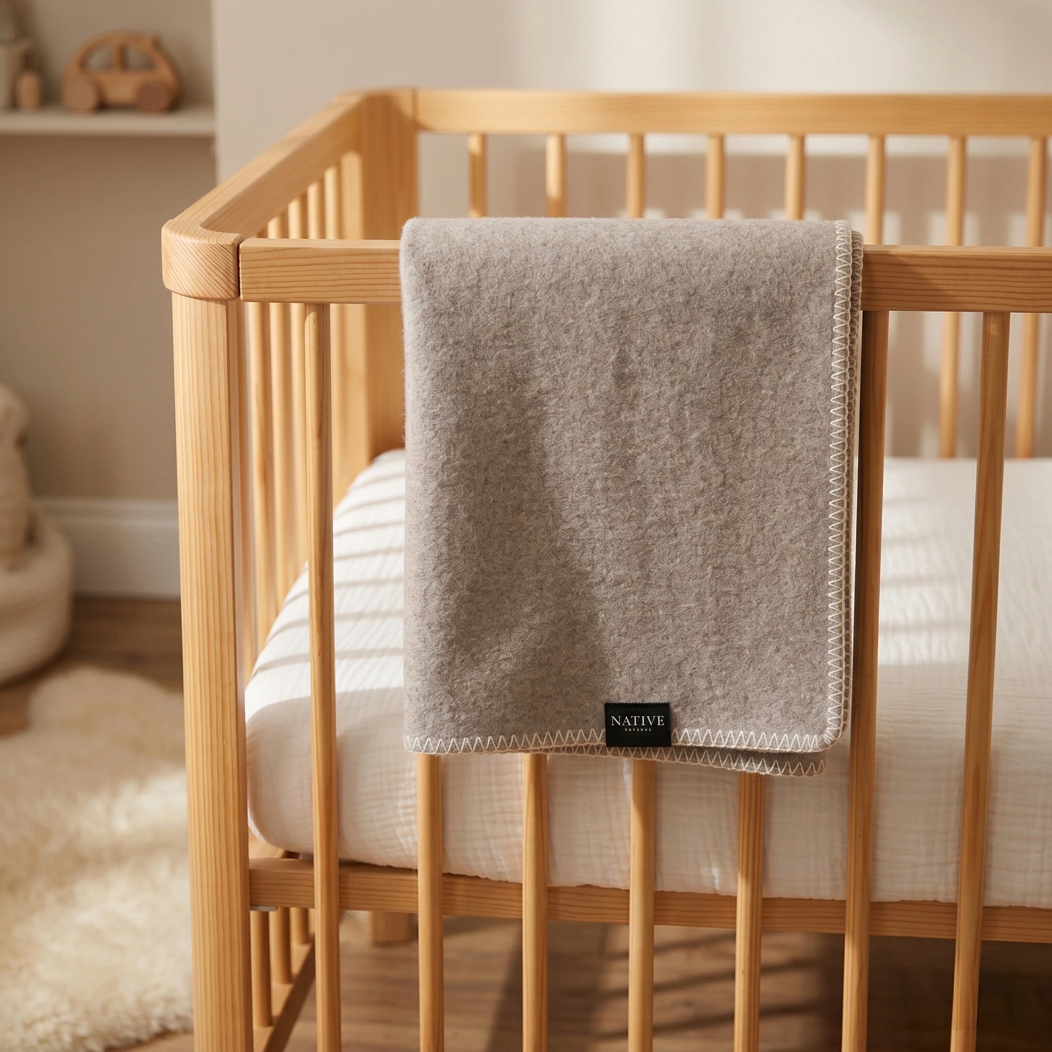 Beige Wool Baby Blanket