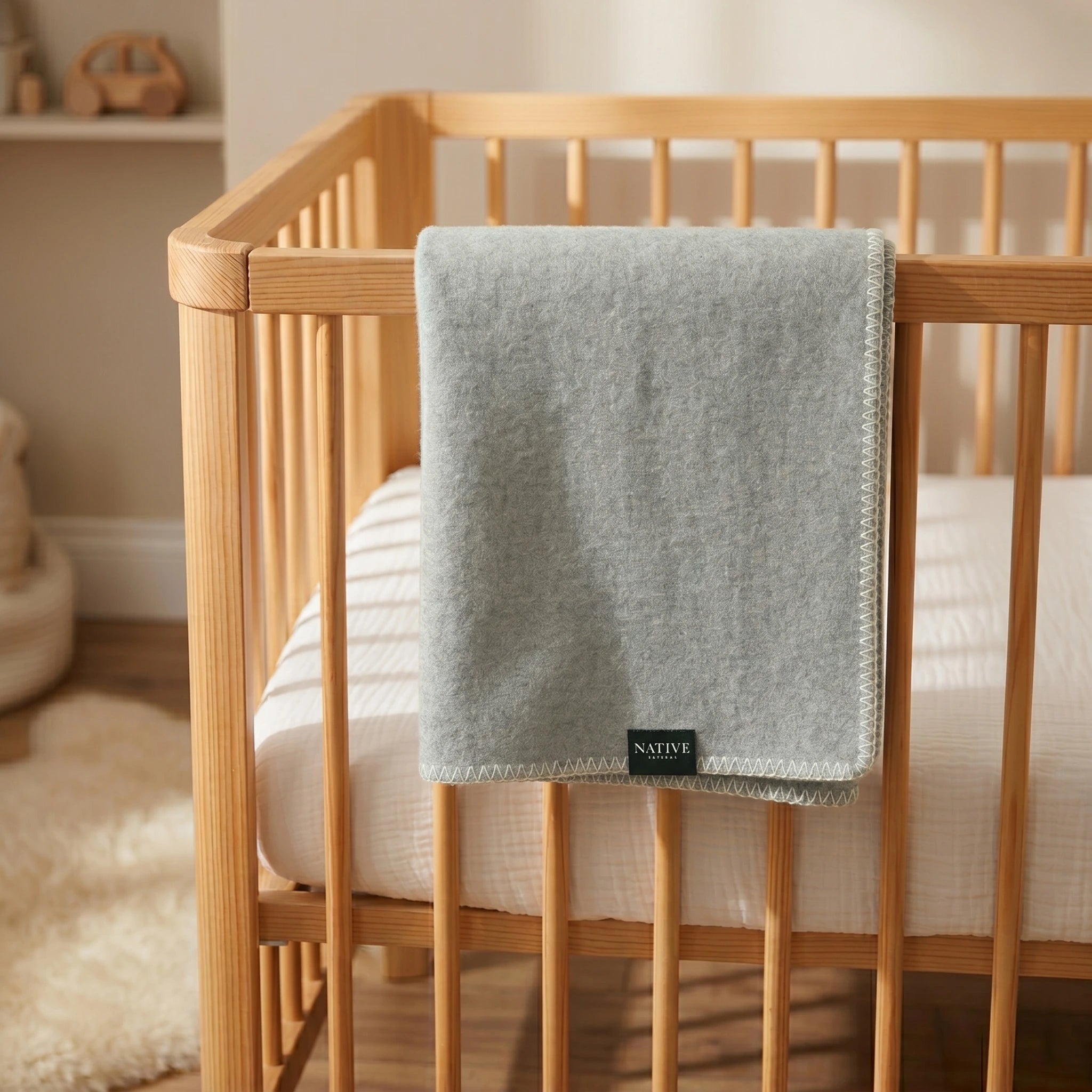 Grey Wool Baby Blanket