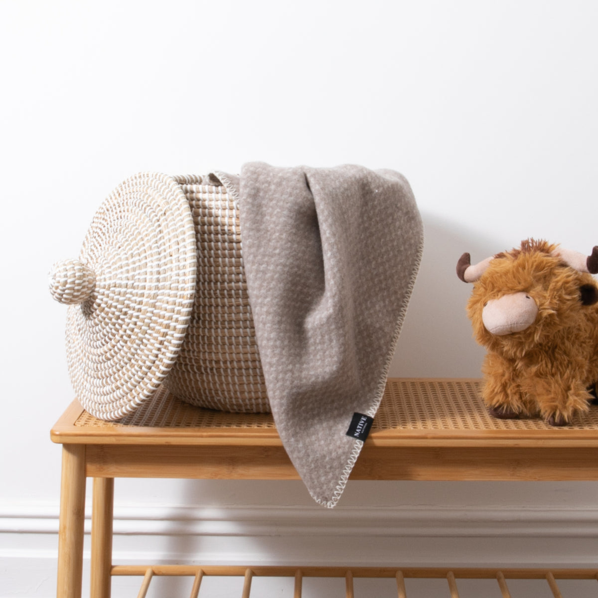 Hoop Baby Beige Wool Blanket – Native Natural