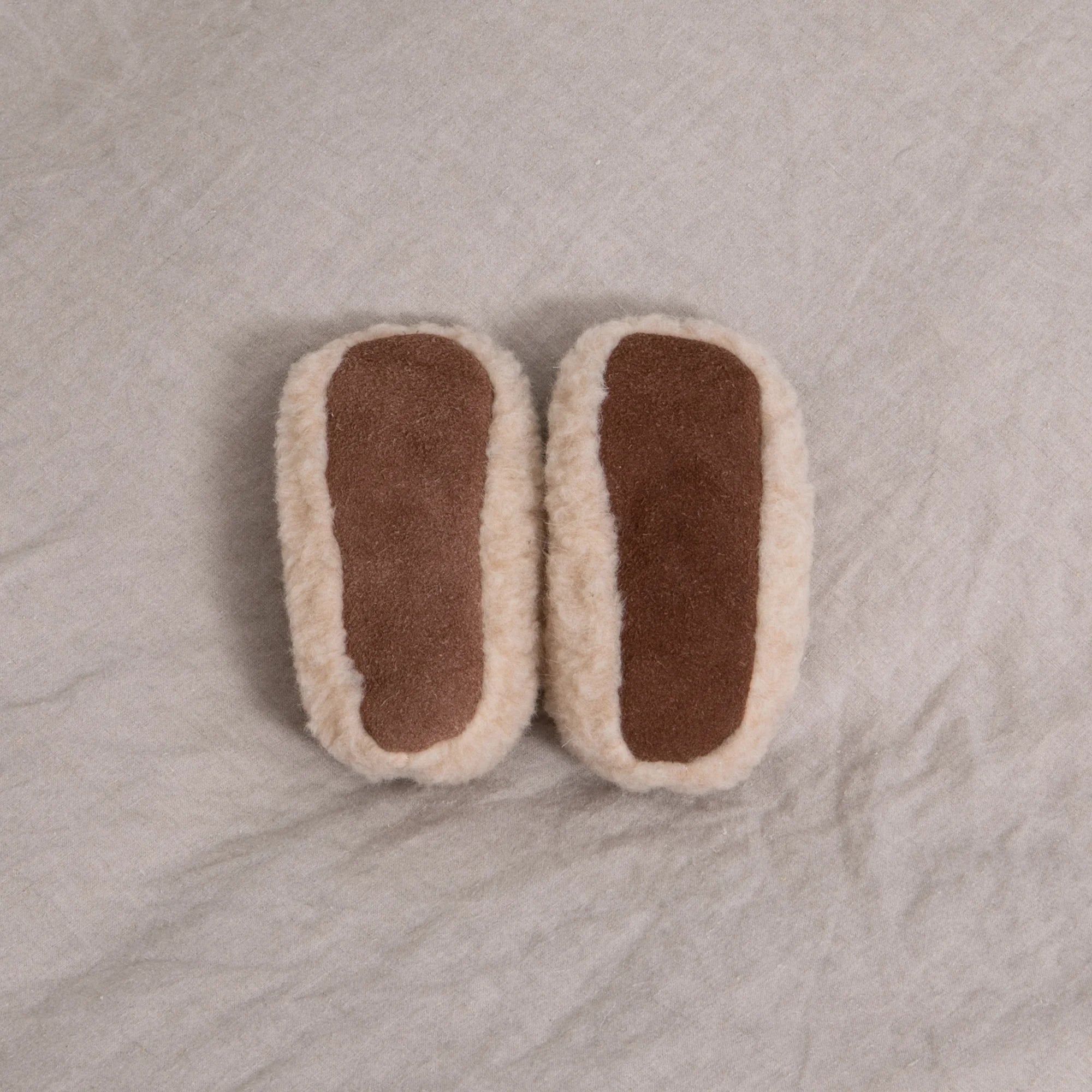 Merino Wool Baby Slippers Beige