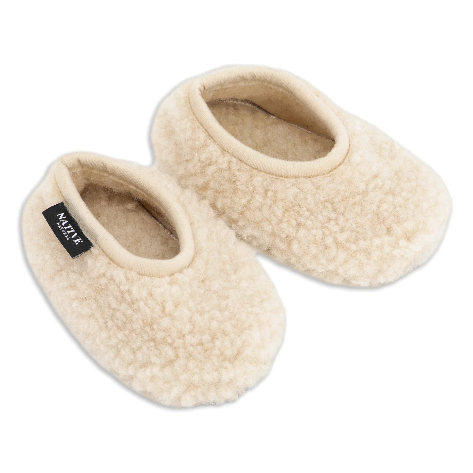 Merino Wool Baby Slippers Beige