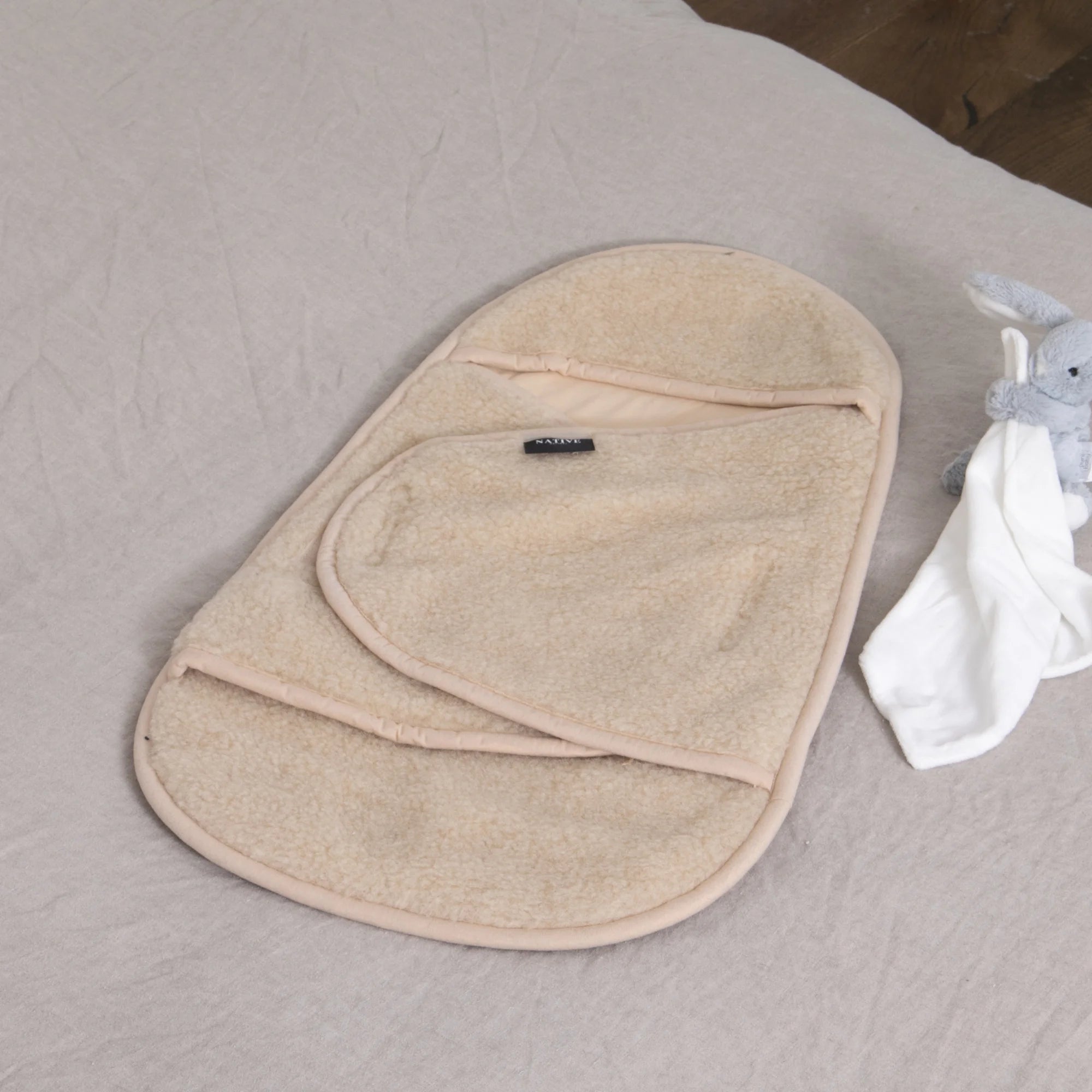 Beige Baby Wool Swaddle Blanket