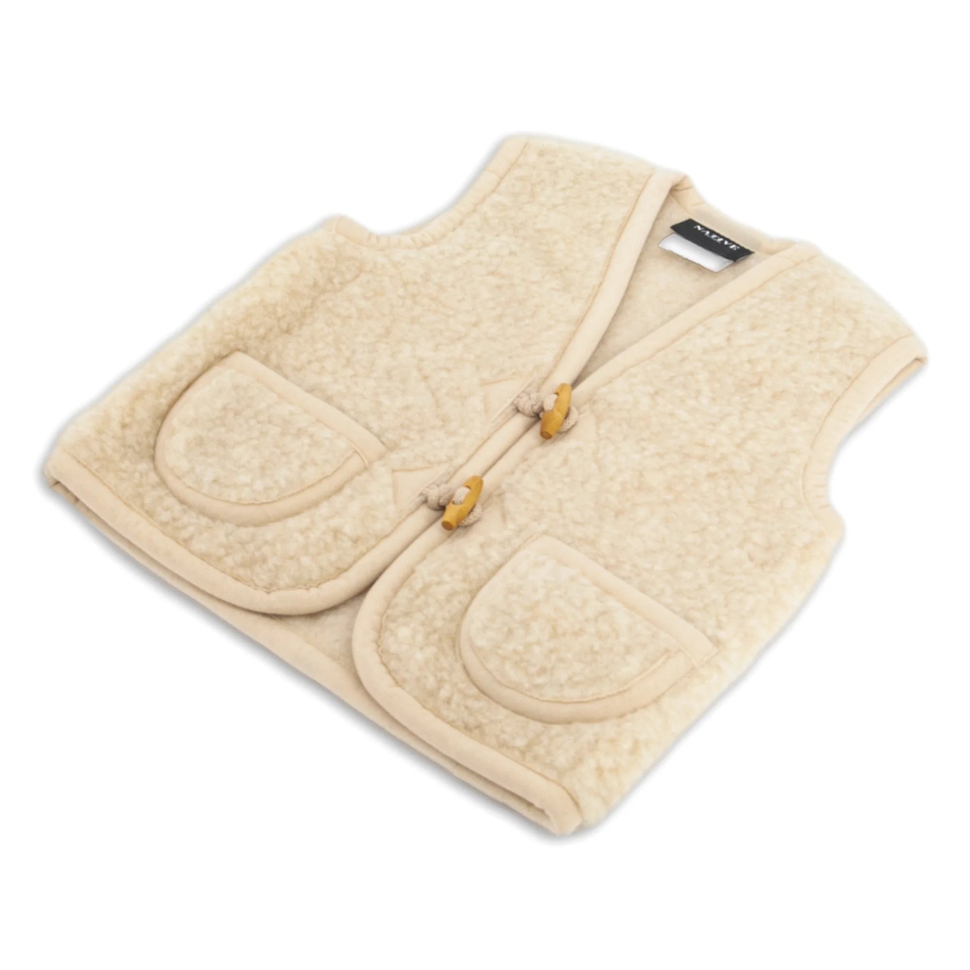 Merino Wool Beige Baby Gilet