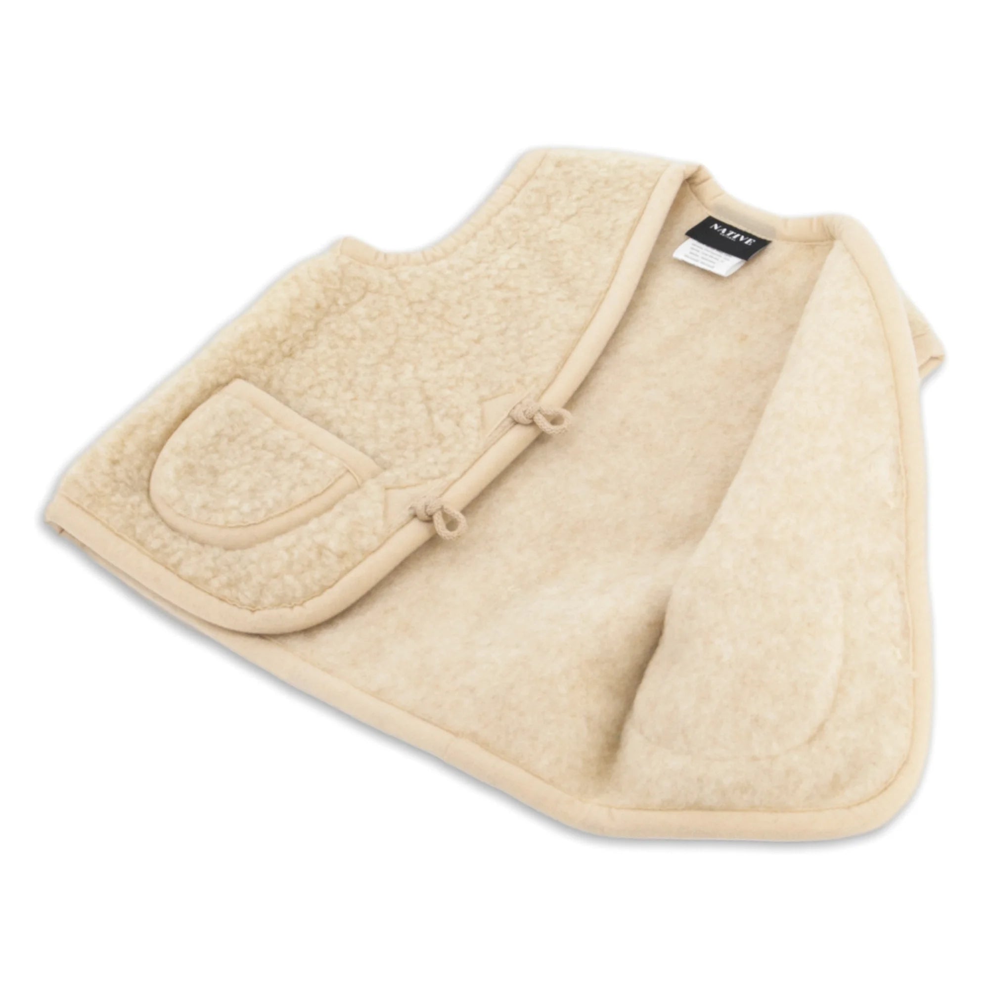 Merino Wool Beige Baby Gilet