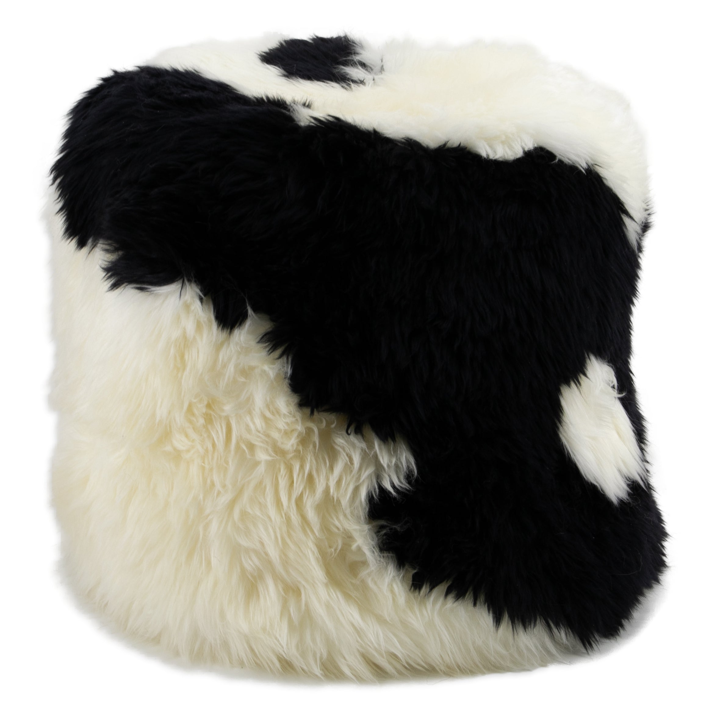 Black & White Filled Sheepskin Pouffe