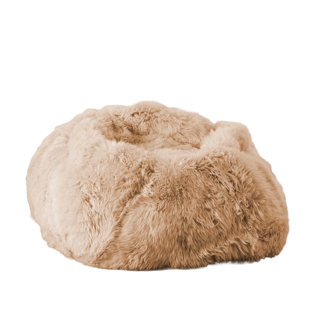 Luxurious Large Beige Sheepskin Beanbag