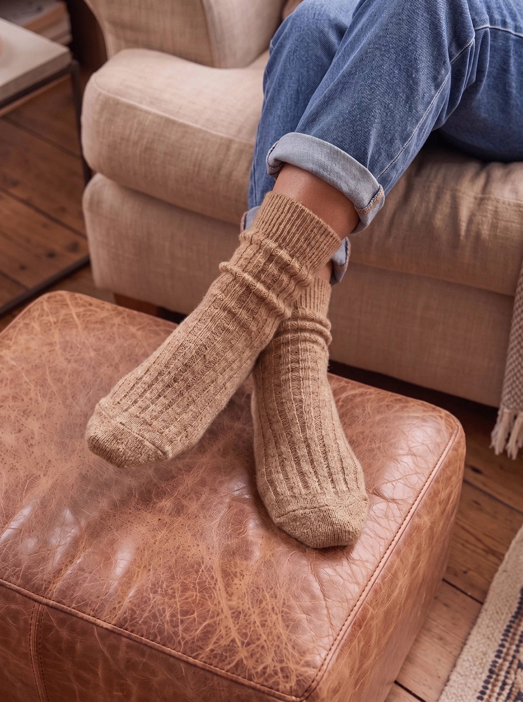 Alpaca Wool Bed Socks