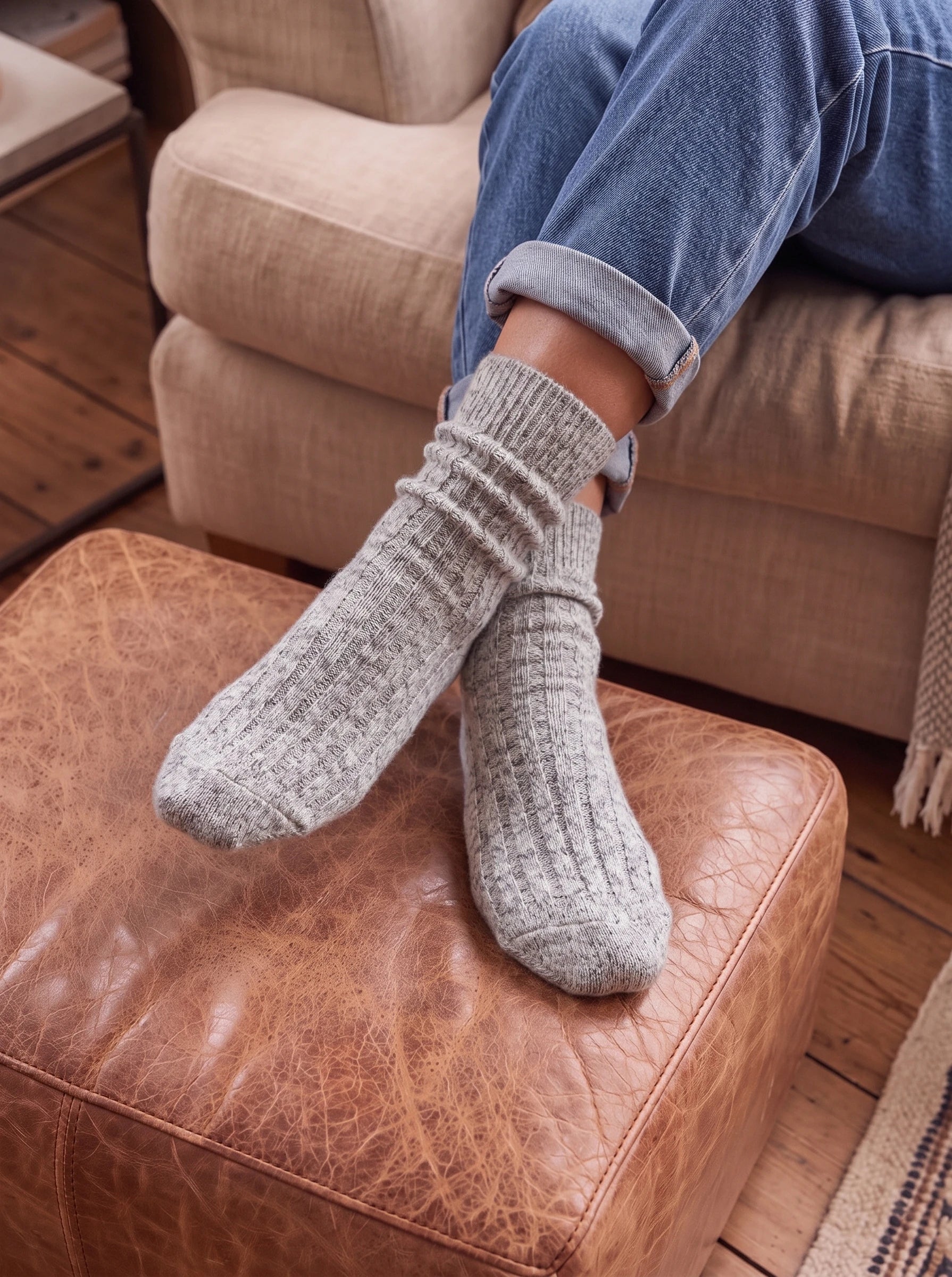 Alpaca Wool Bed Socks