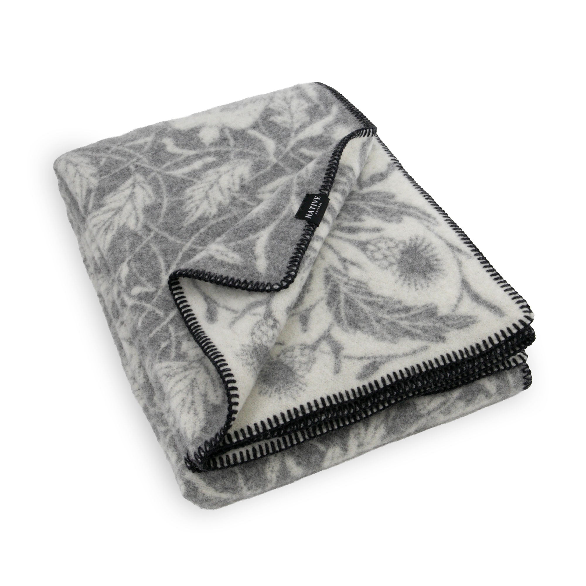 Bird Grey Wool Blanket