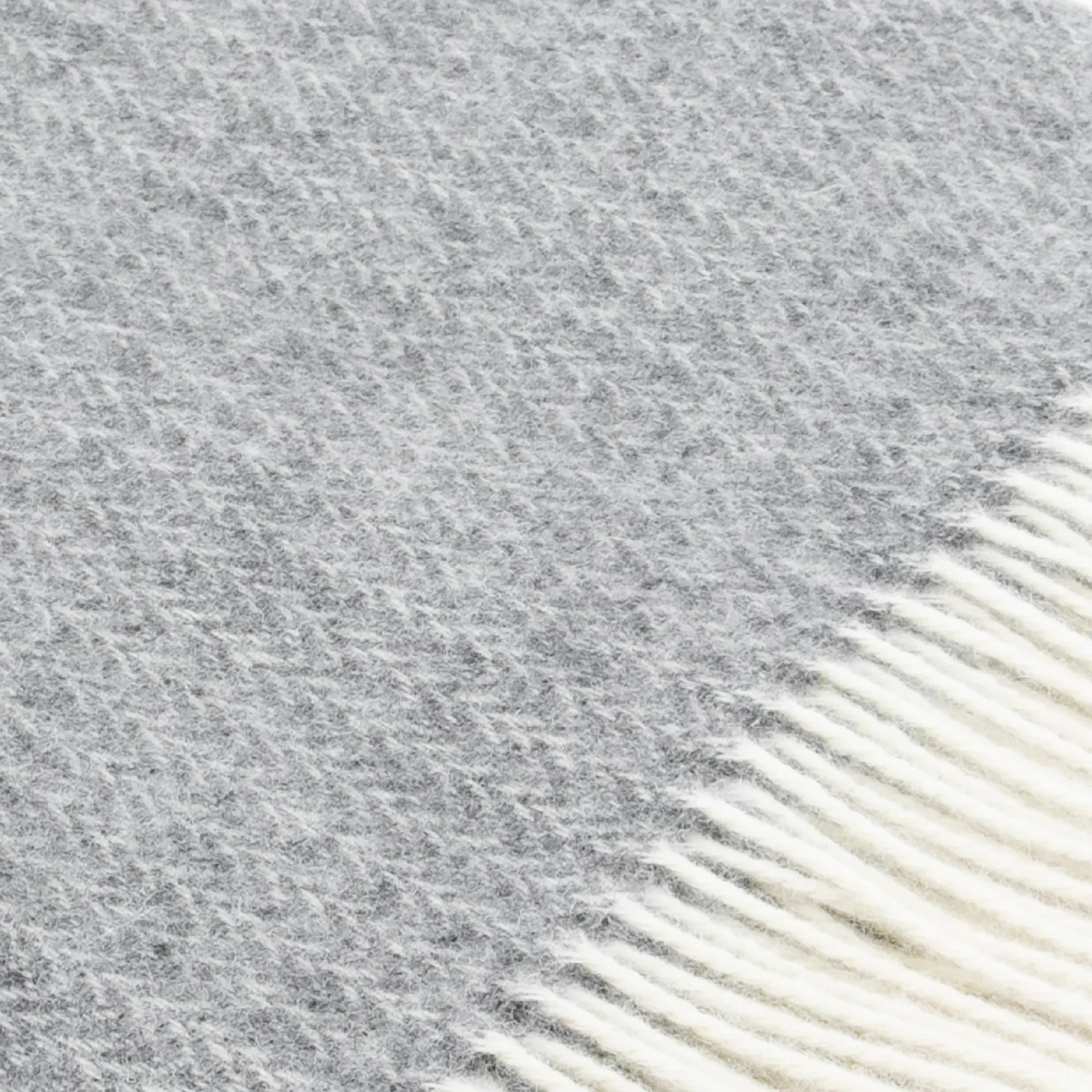 Grey Cable Pattern Wool Blanket