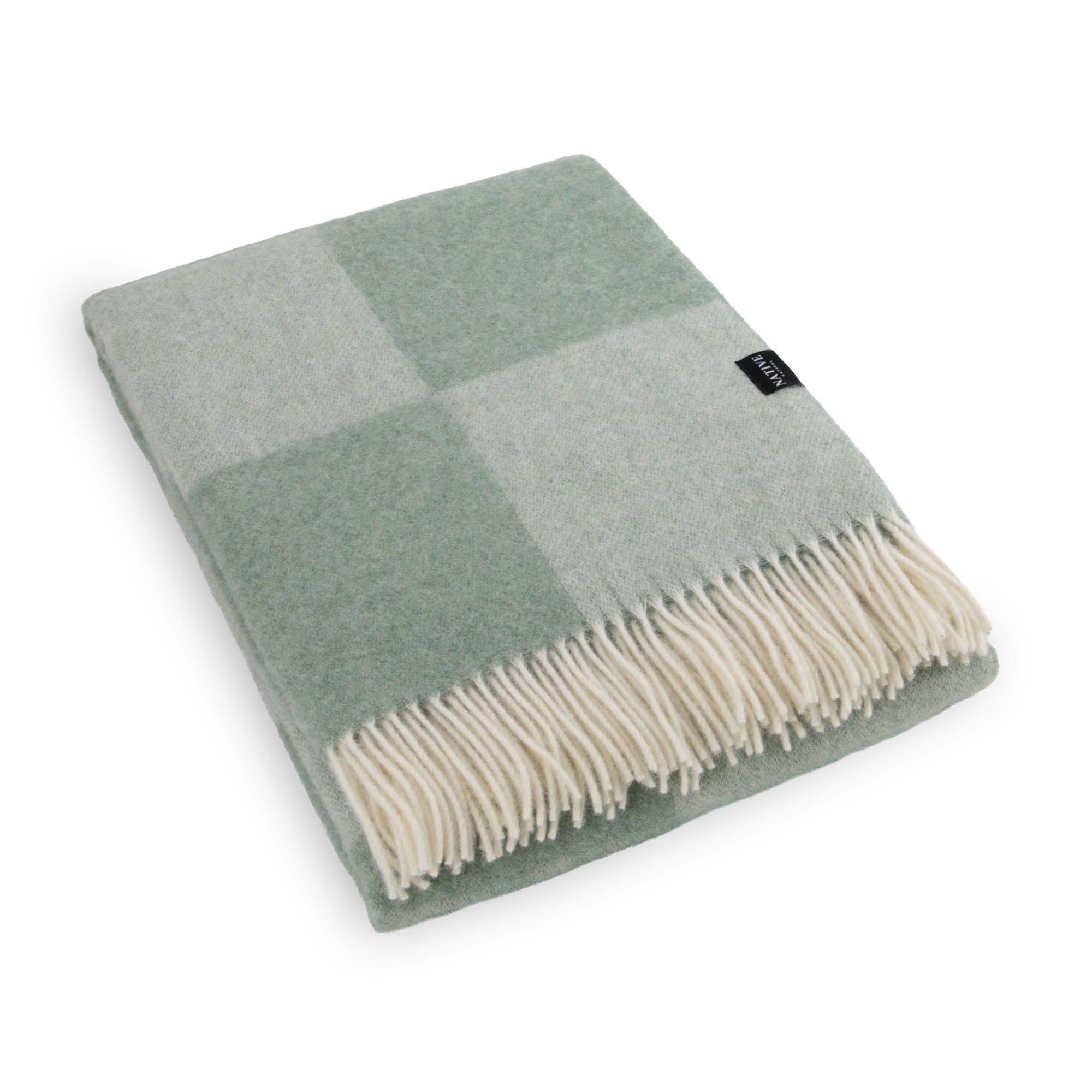 Checkerboard Green Wool Blanket