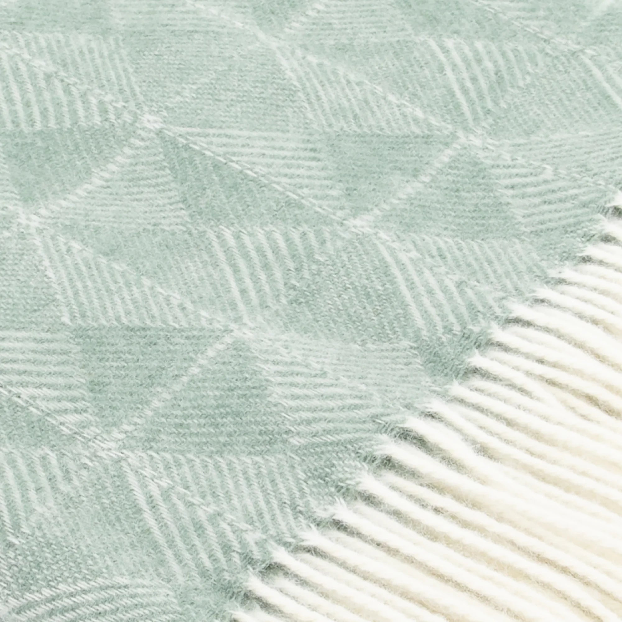 Green Diamond Pattern Wool Blanket