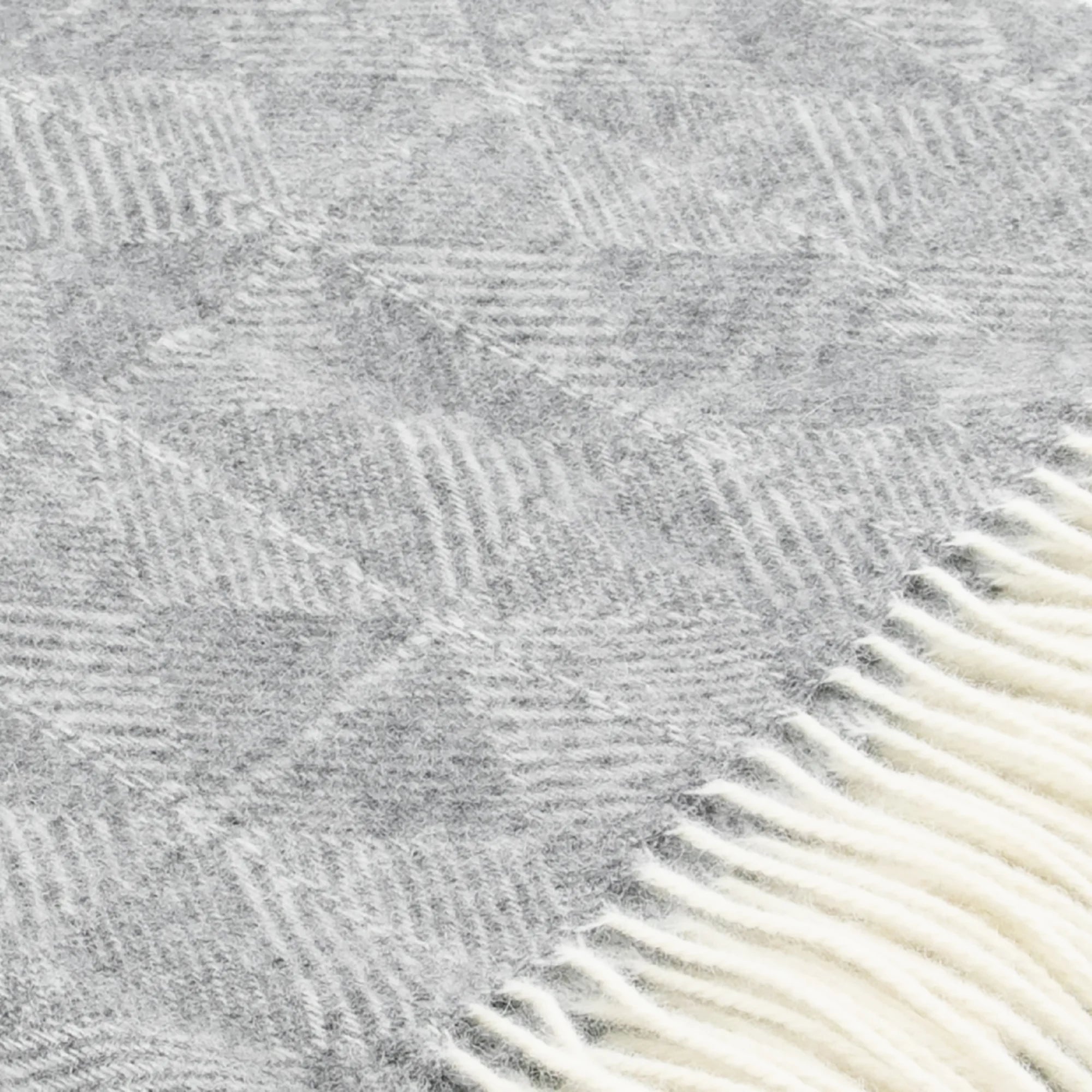 Grey Diamond Pattern Wool Blanket