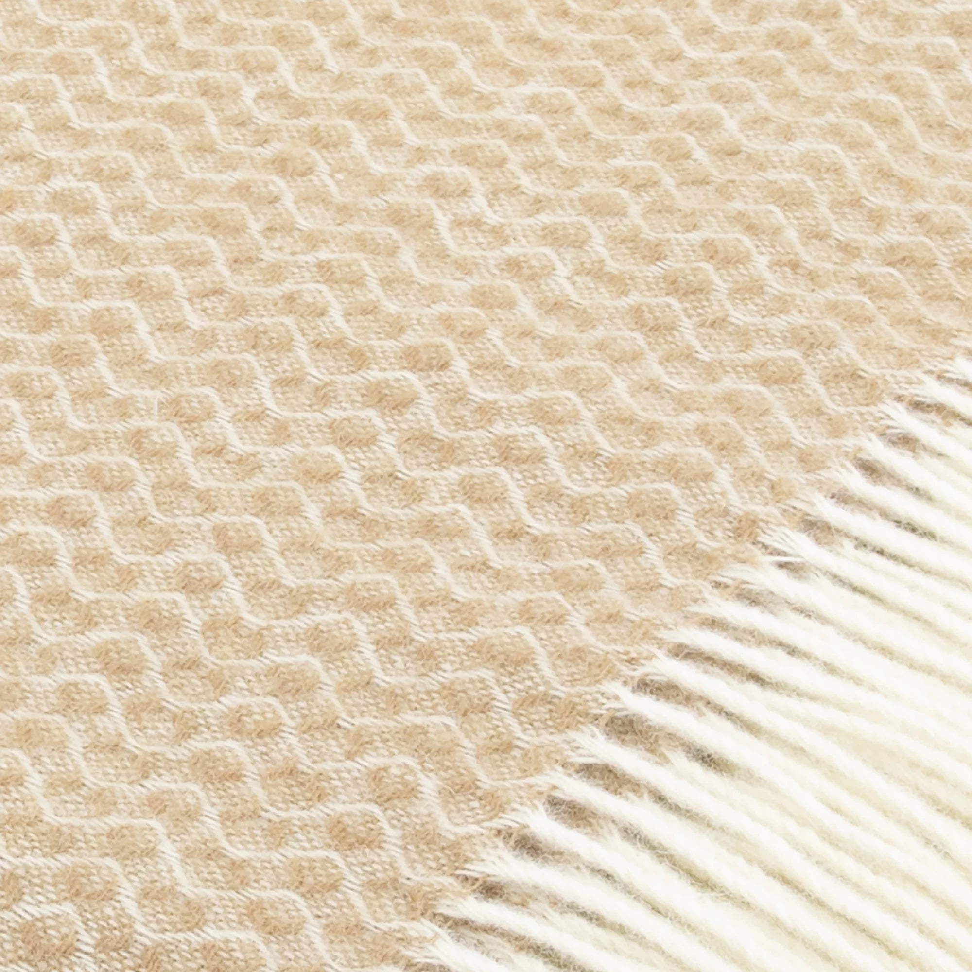 Beige Hoop Pattern Wool Blanket