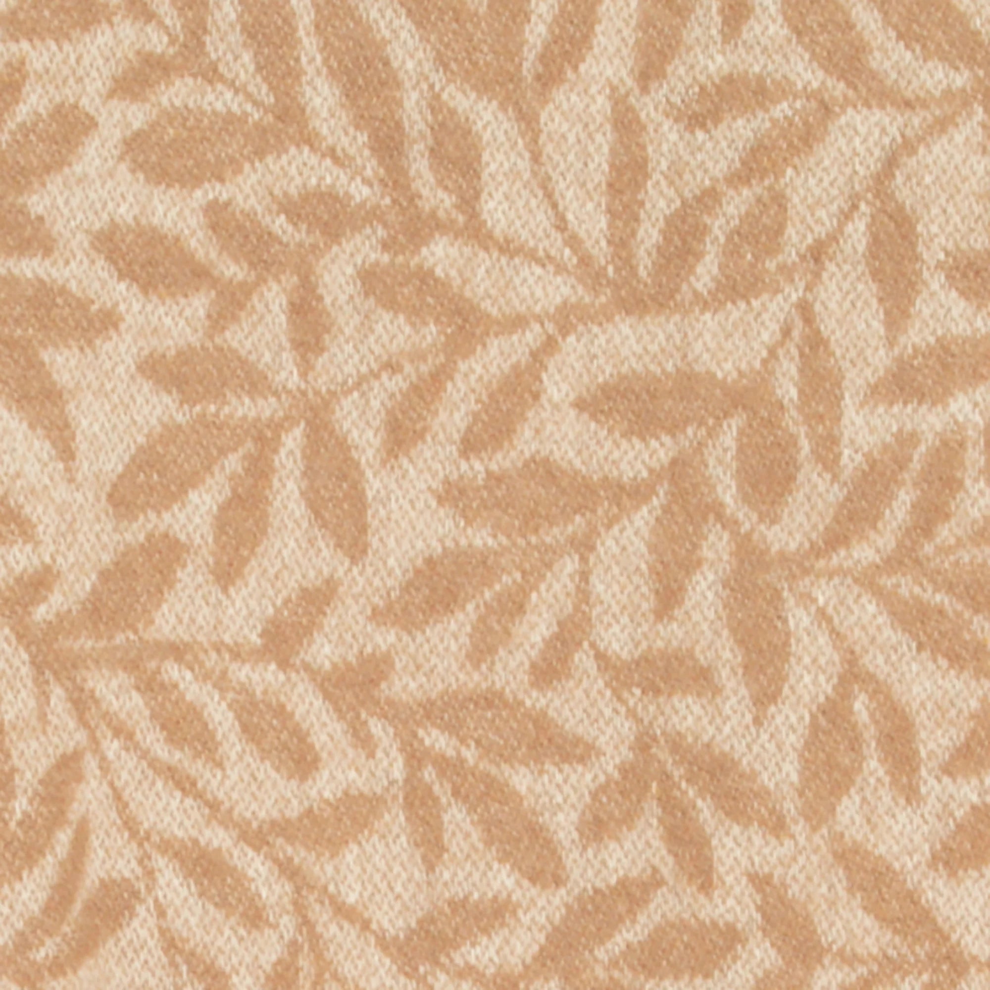 Leaf Pattern Beige Wool Blanket