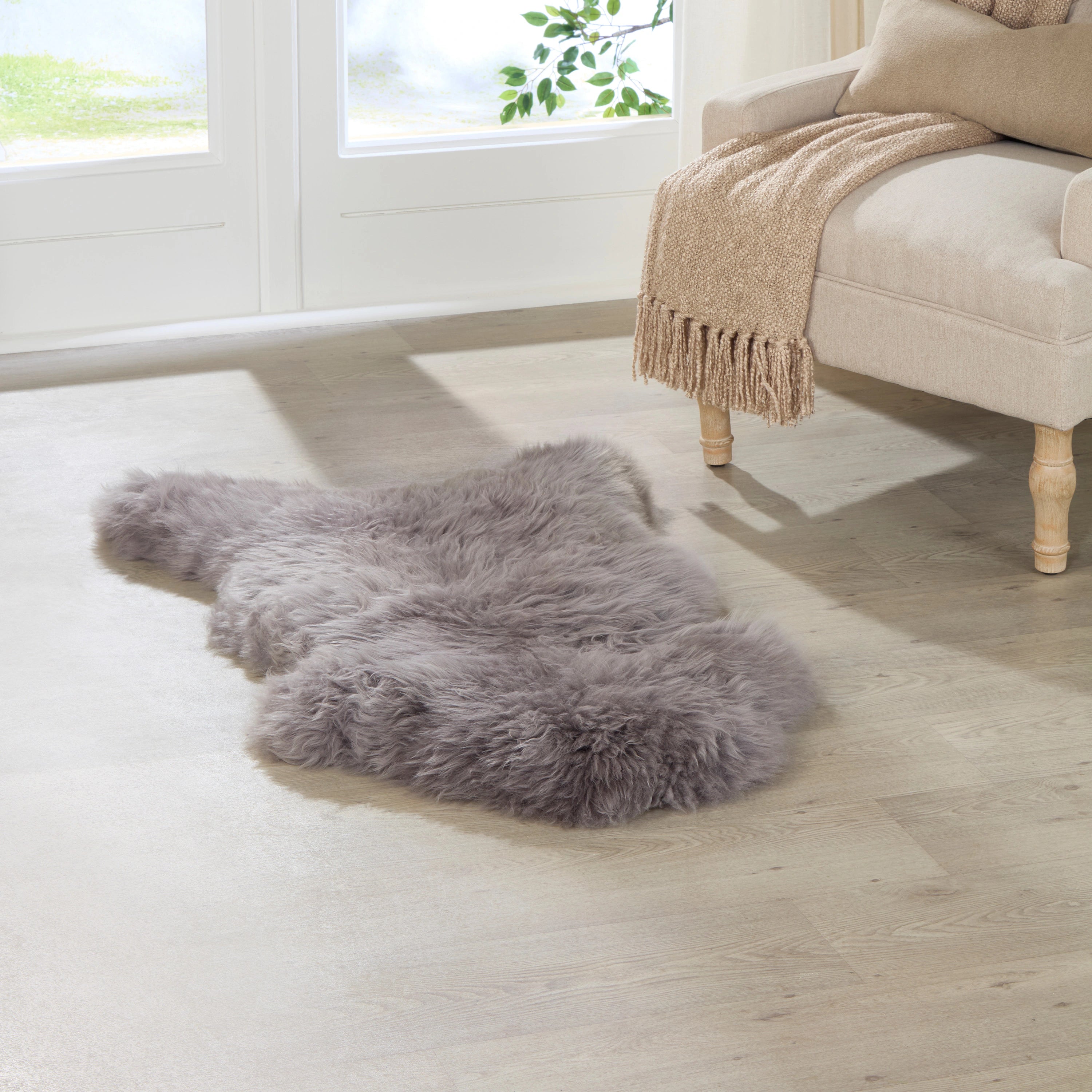 Grey British Sheepkin Rug
