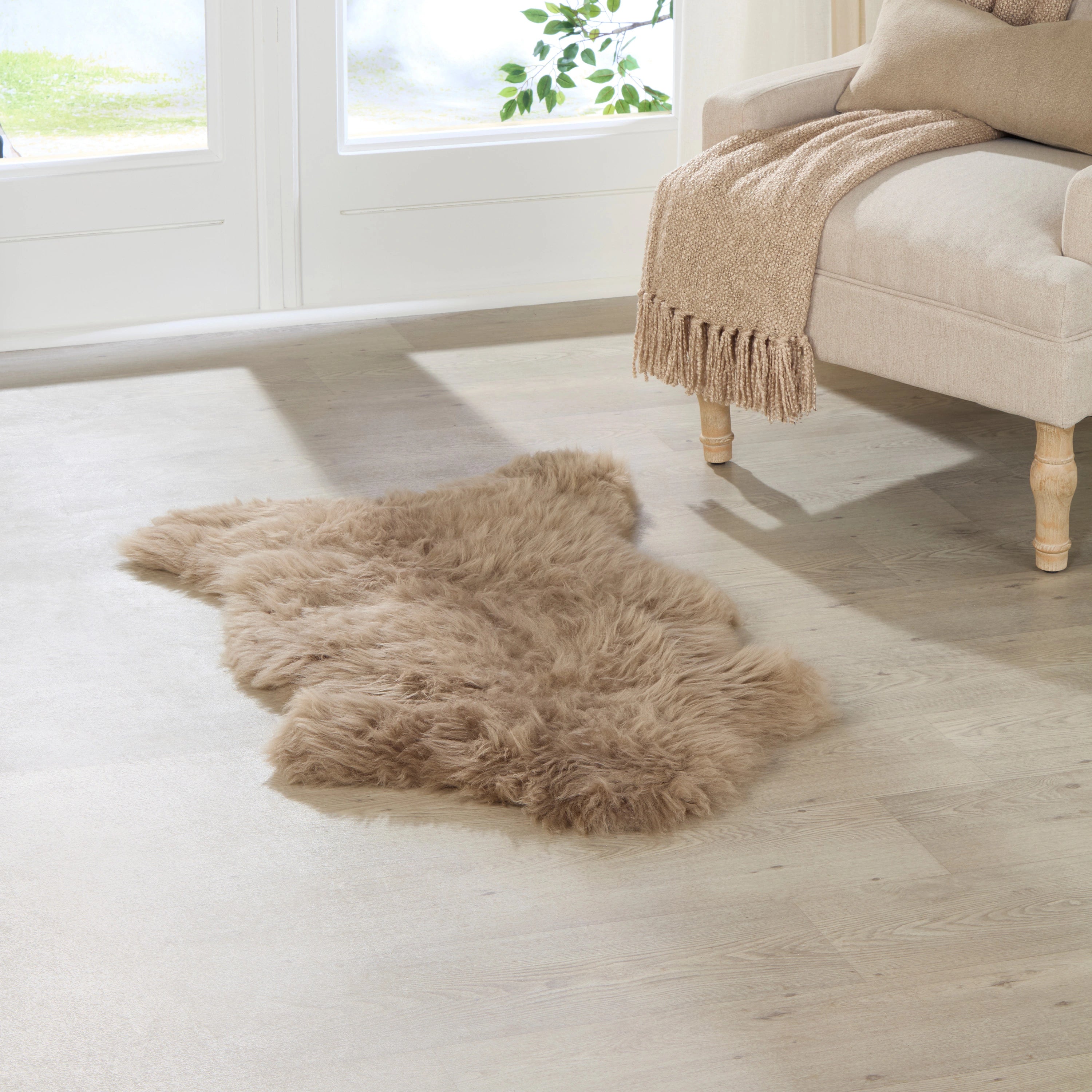 Taupe British Sheepskin Rug