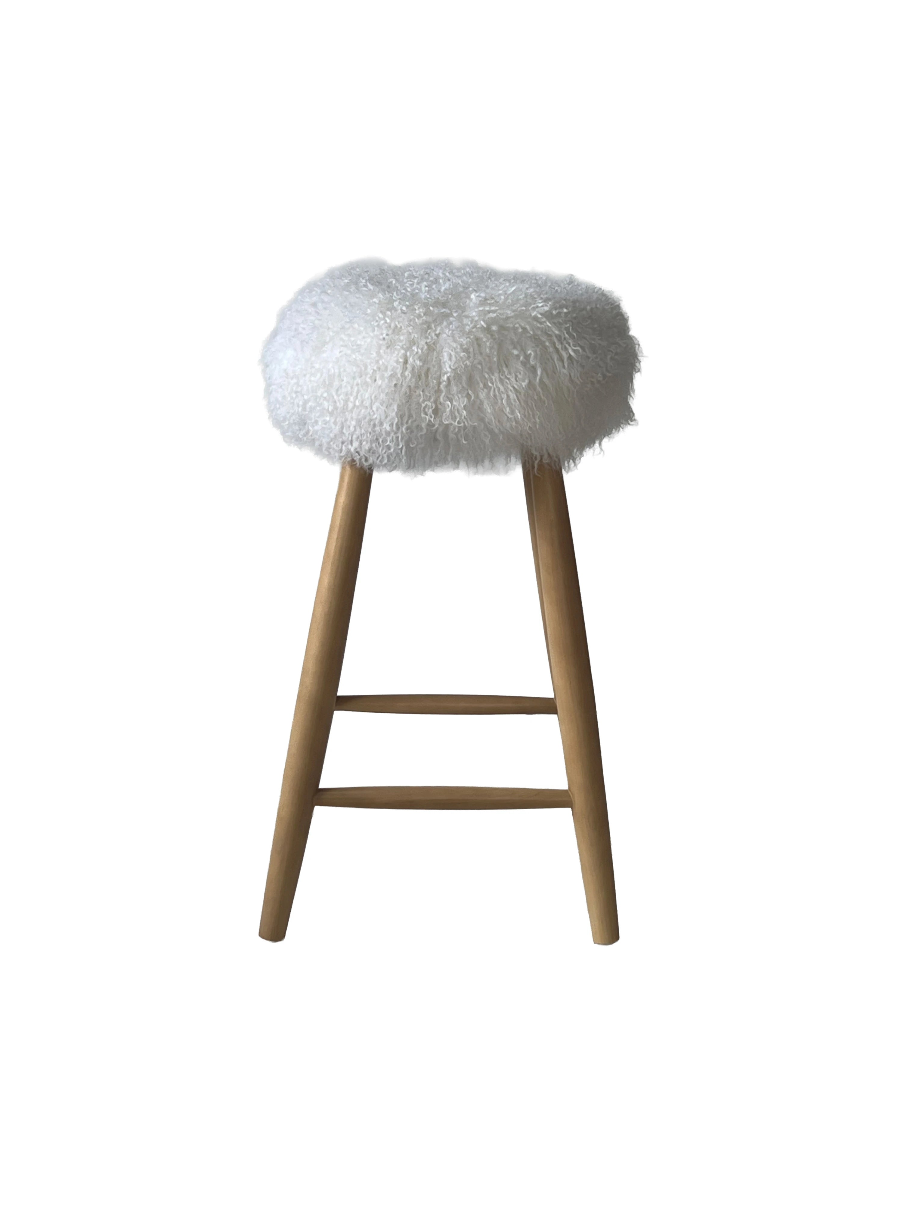 Curly Sheepskin Bar Stool