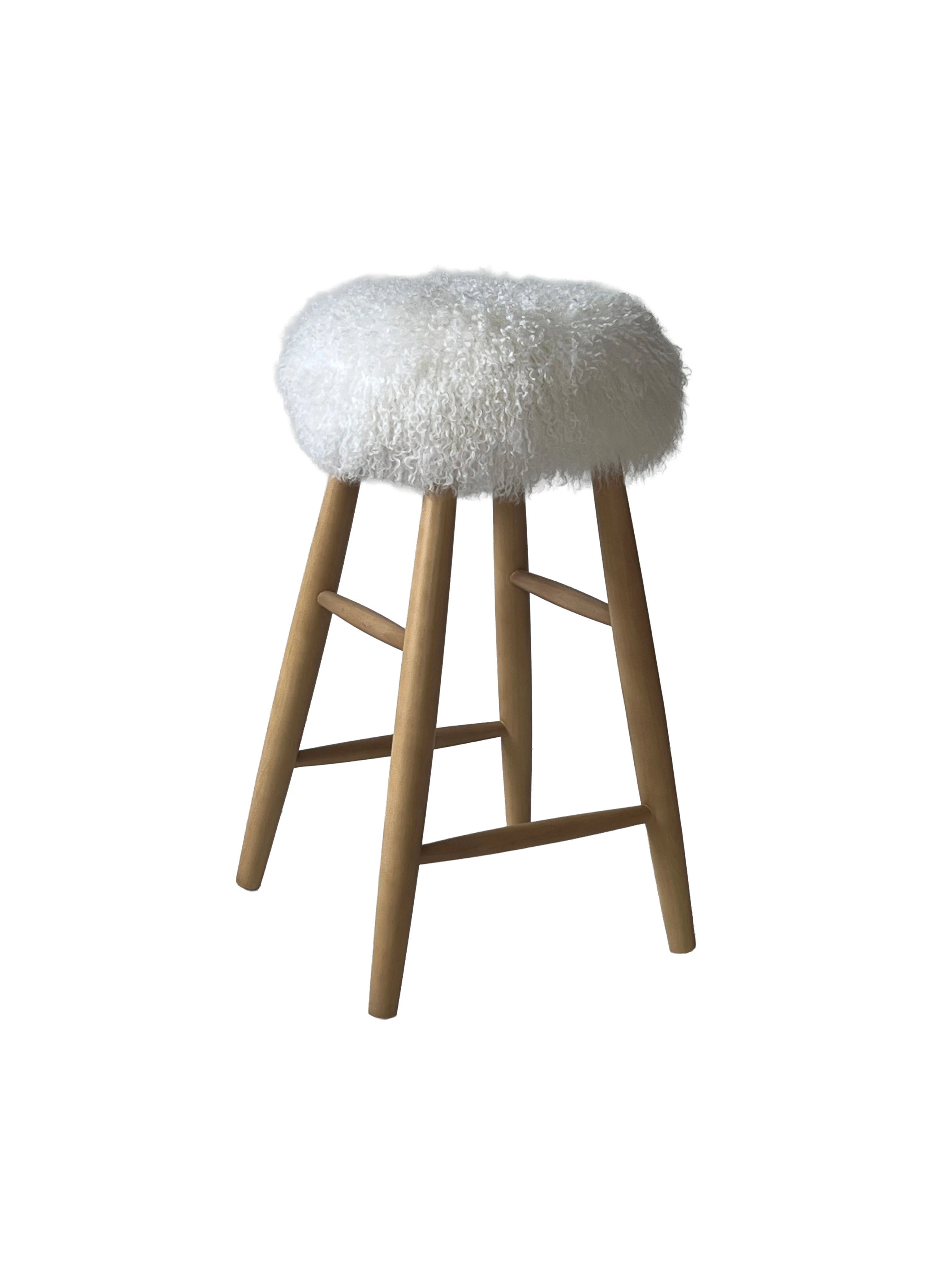 Curly Sheepskin Bar Stool
