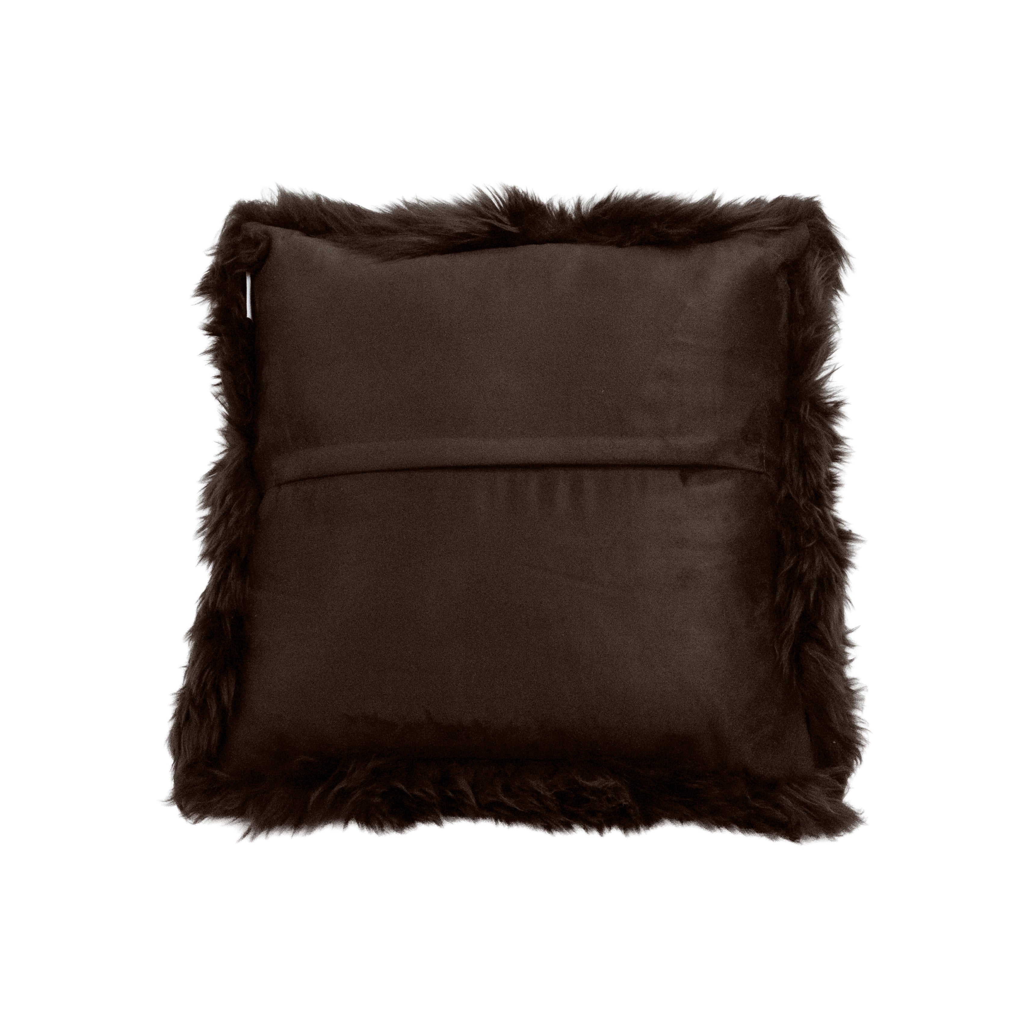 Chocolate Brown Sheepskin Cushion