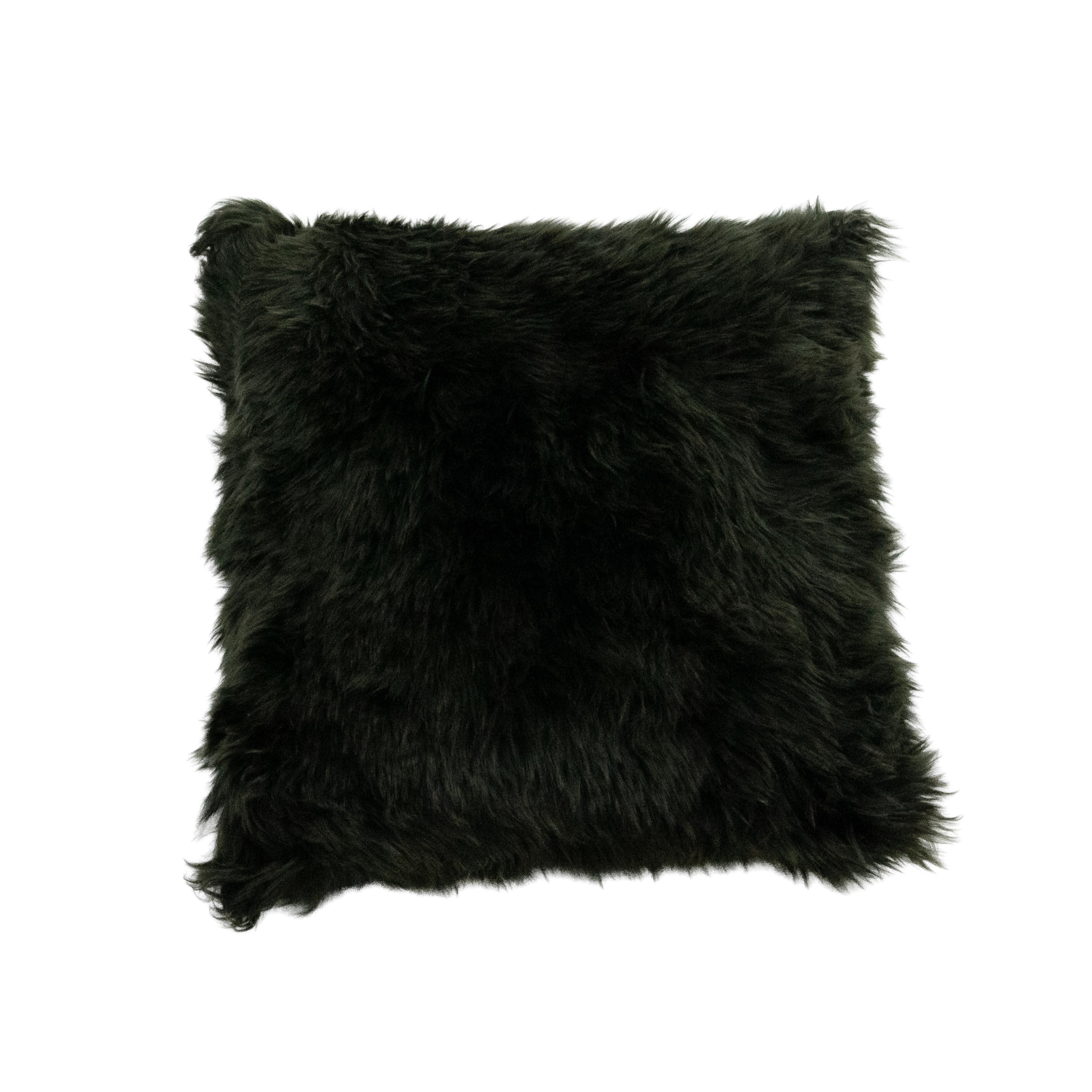 Forest Green Sheepskin Cushion