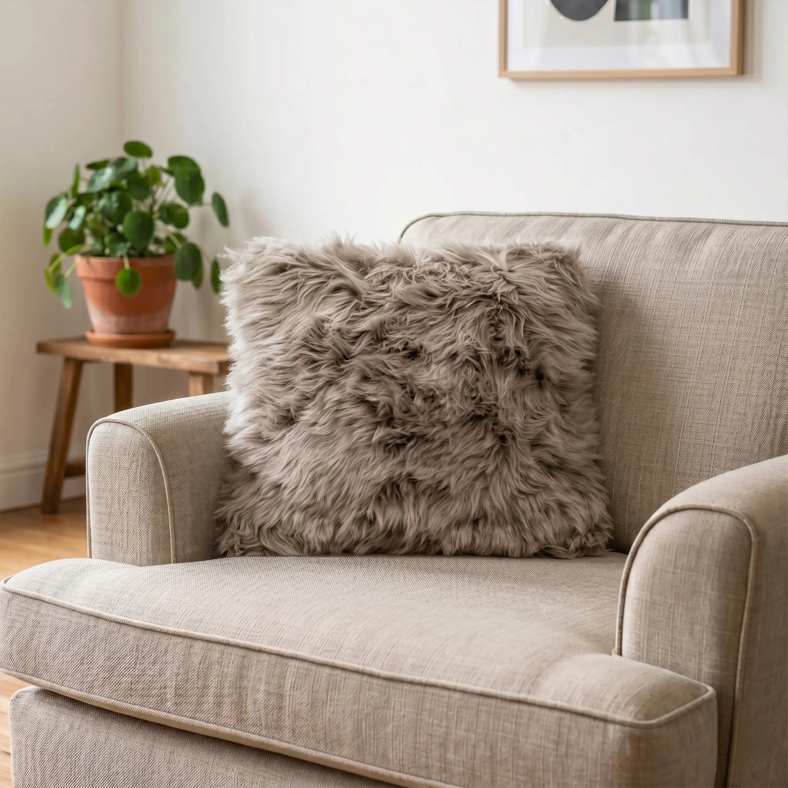 Pebble Sheepskin Cushion