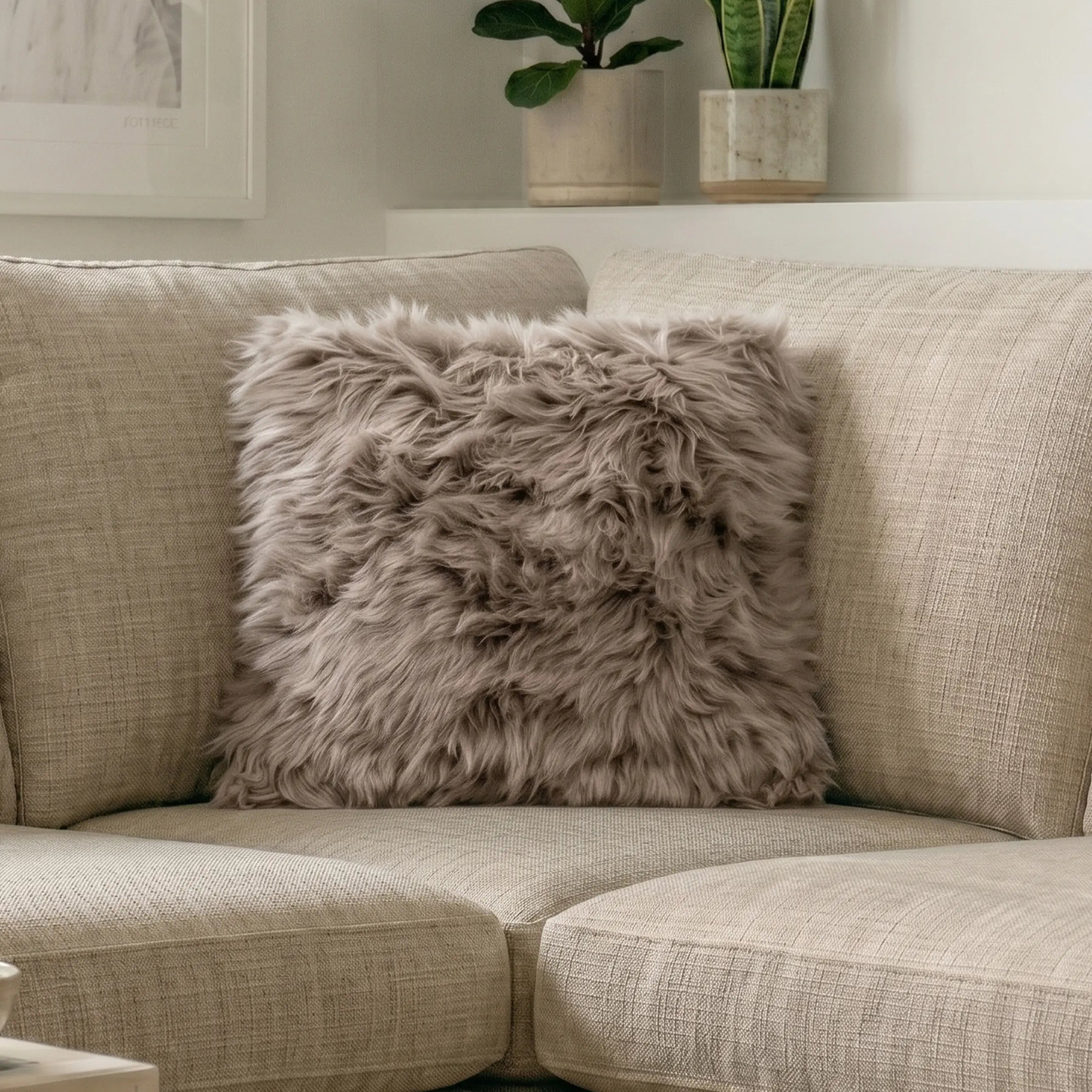 Pebble Sheepskin Cushion