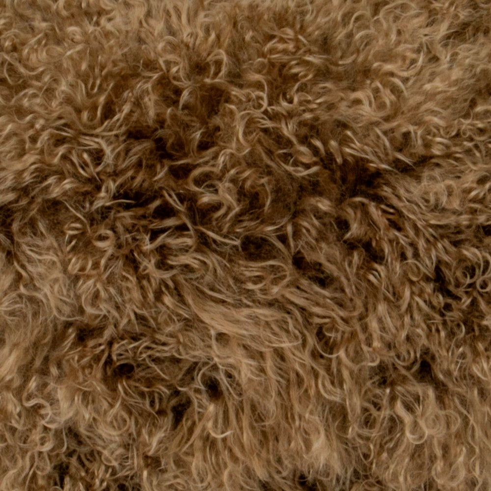 Light Brown Curly Sheepskin Cushion 30x50cm