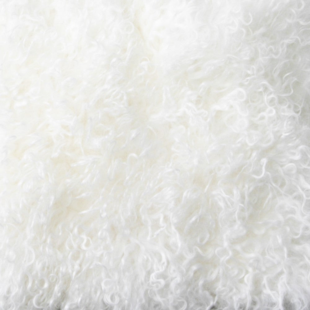 Natural White Curly Sheepskin Cushion 30x50cm