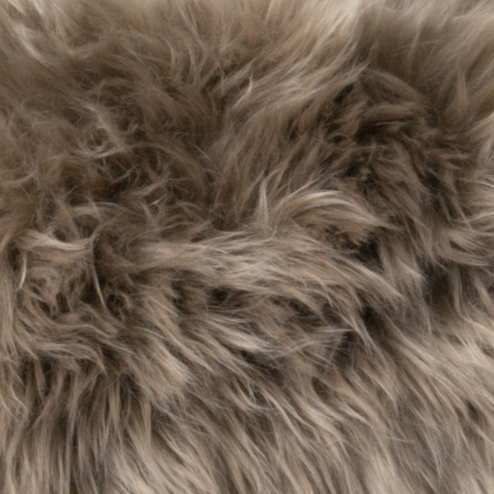 Light Brown Long Hair Sheepskin Cushion 30x50cm
