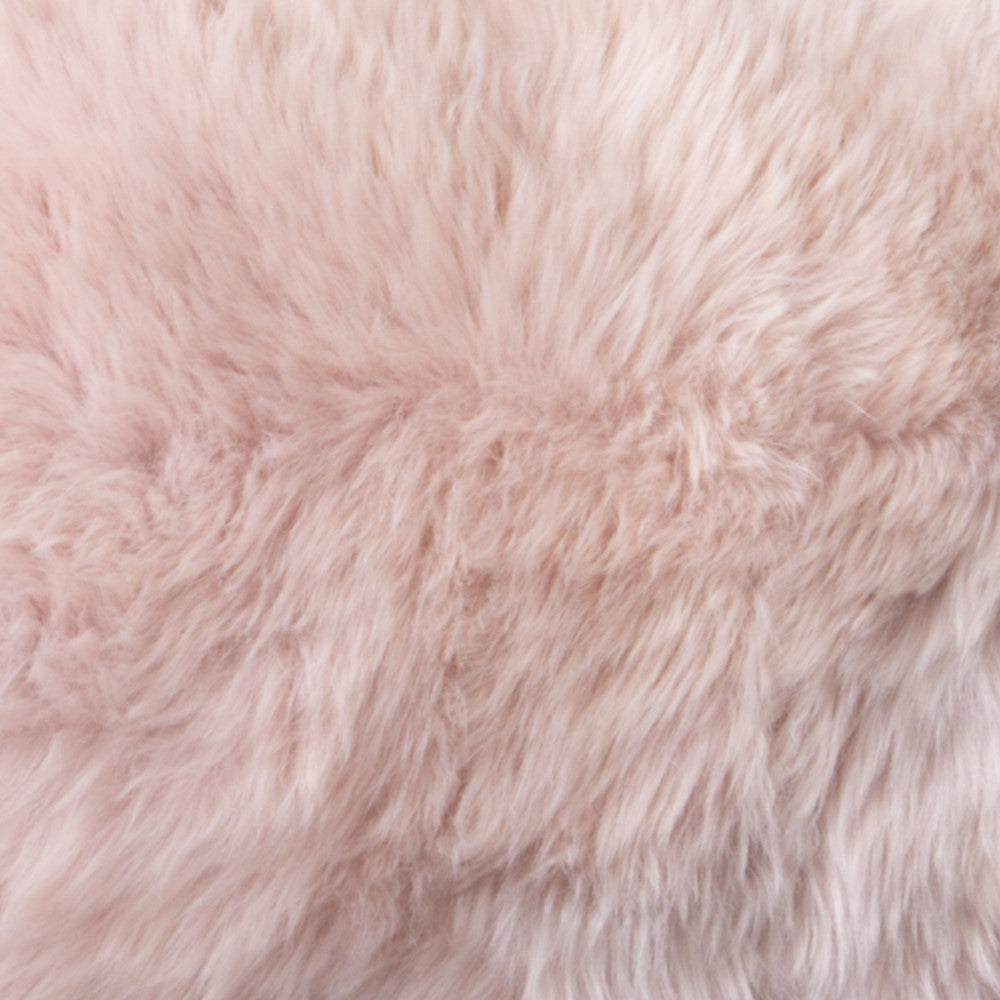 Pink Long Hair Sheepskin Cushion 30x50cm