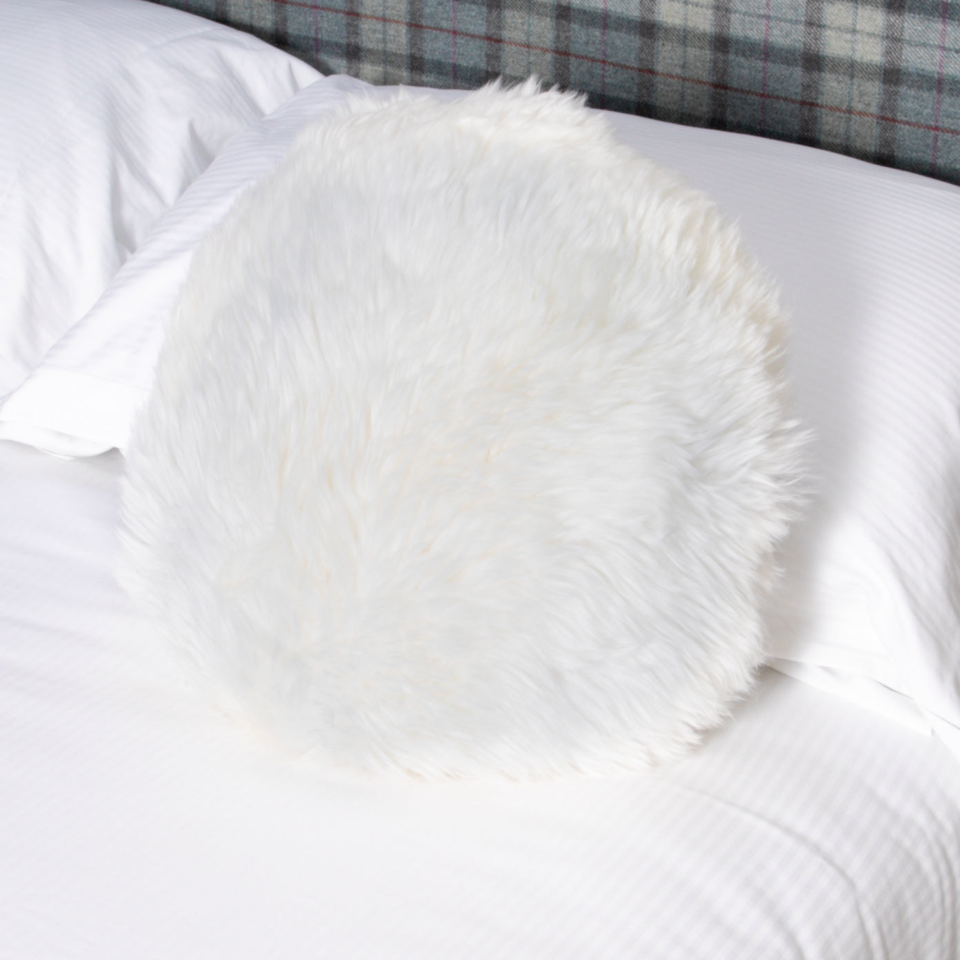 Round discount sheepskin cushion