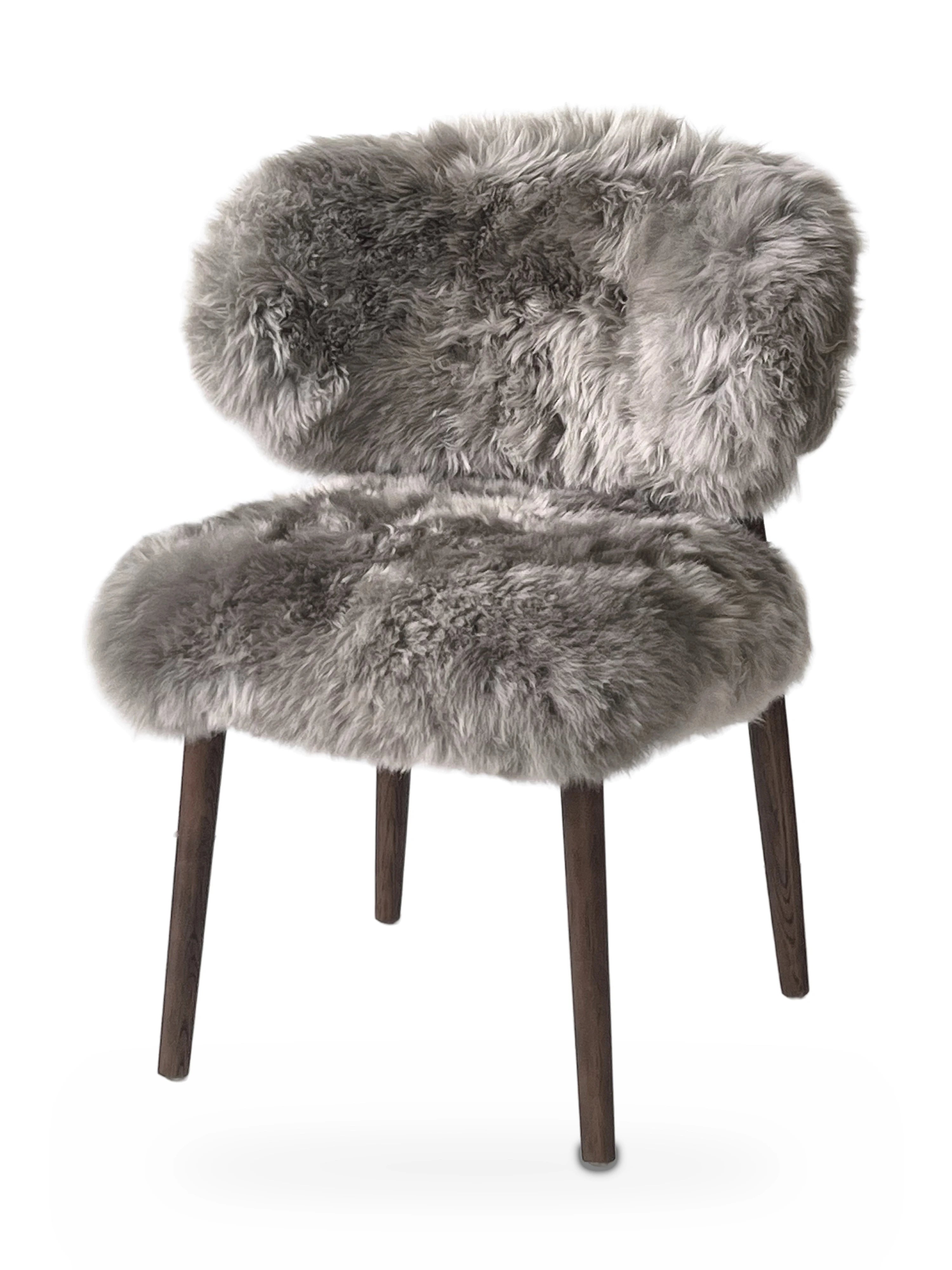 Genuine Longwool Sheepskin Dining Chair (set of 2)