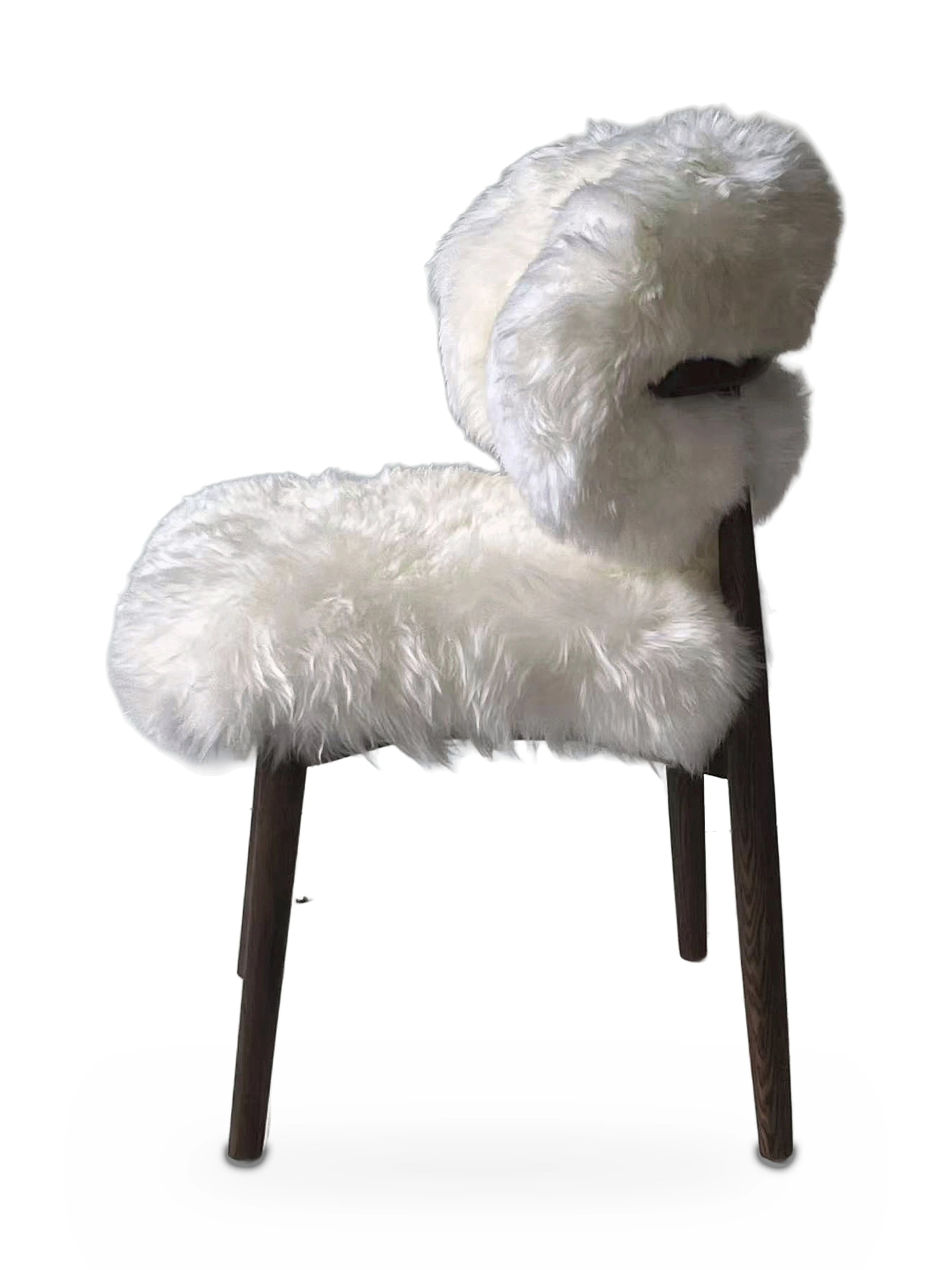 Genuine Longwool Sheepskin Dining Chair (set of 2)