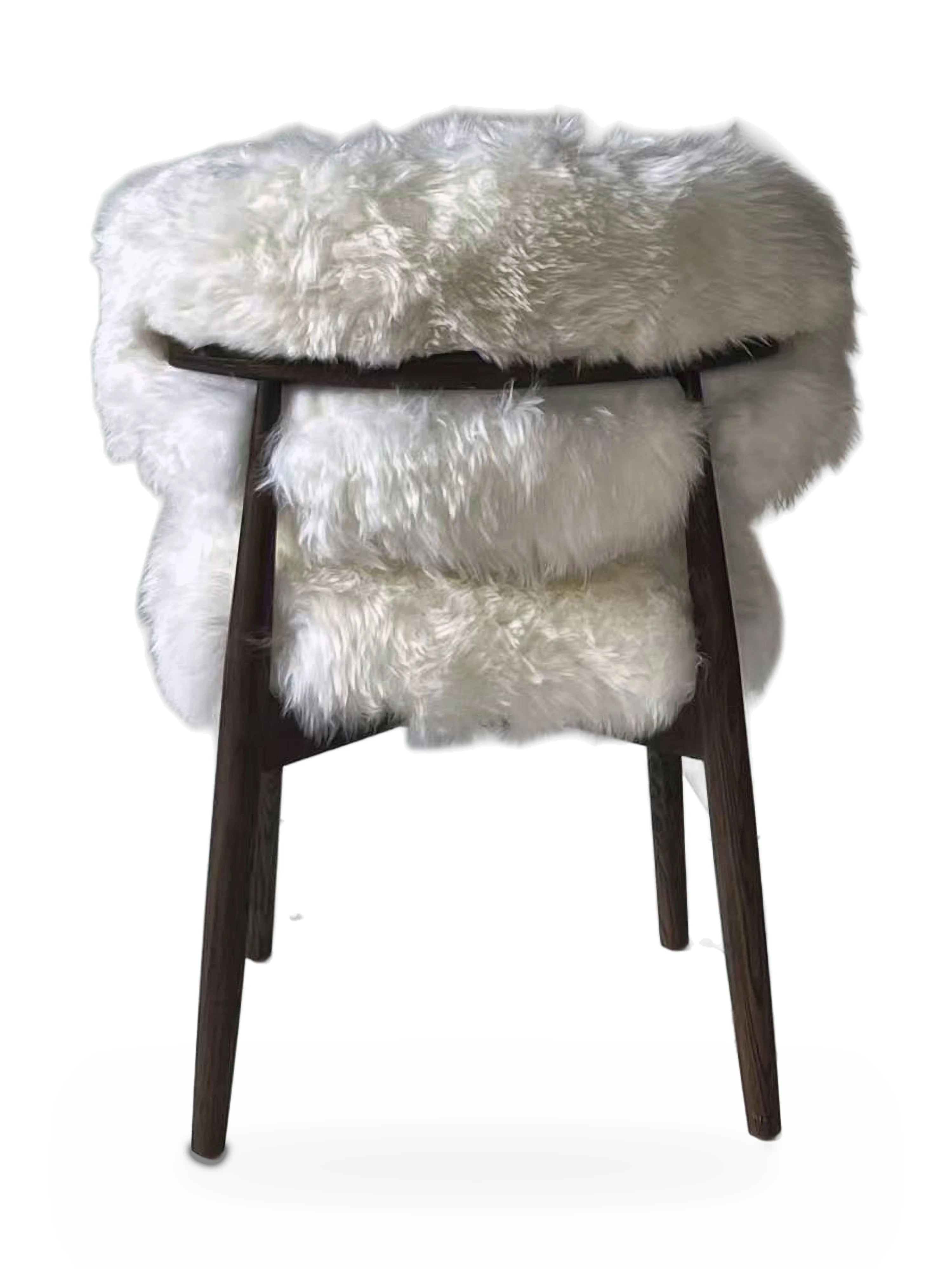 Genuine Longwool Sheepskin Dining Chair (set of 2)