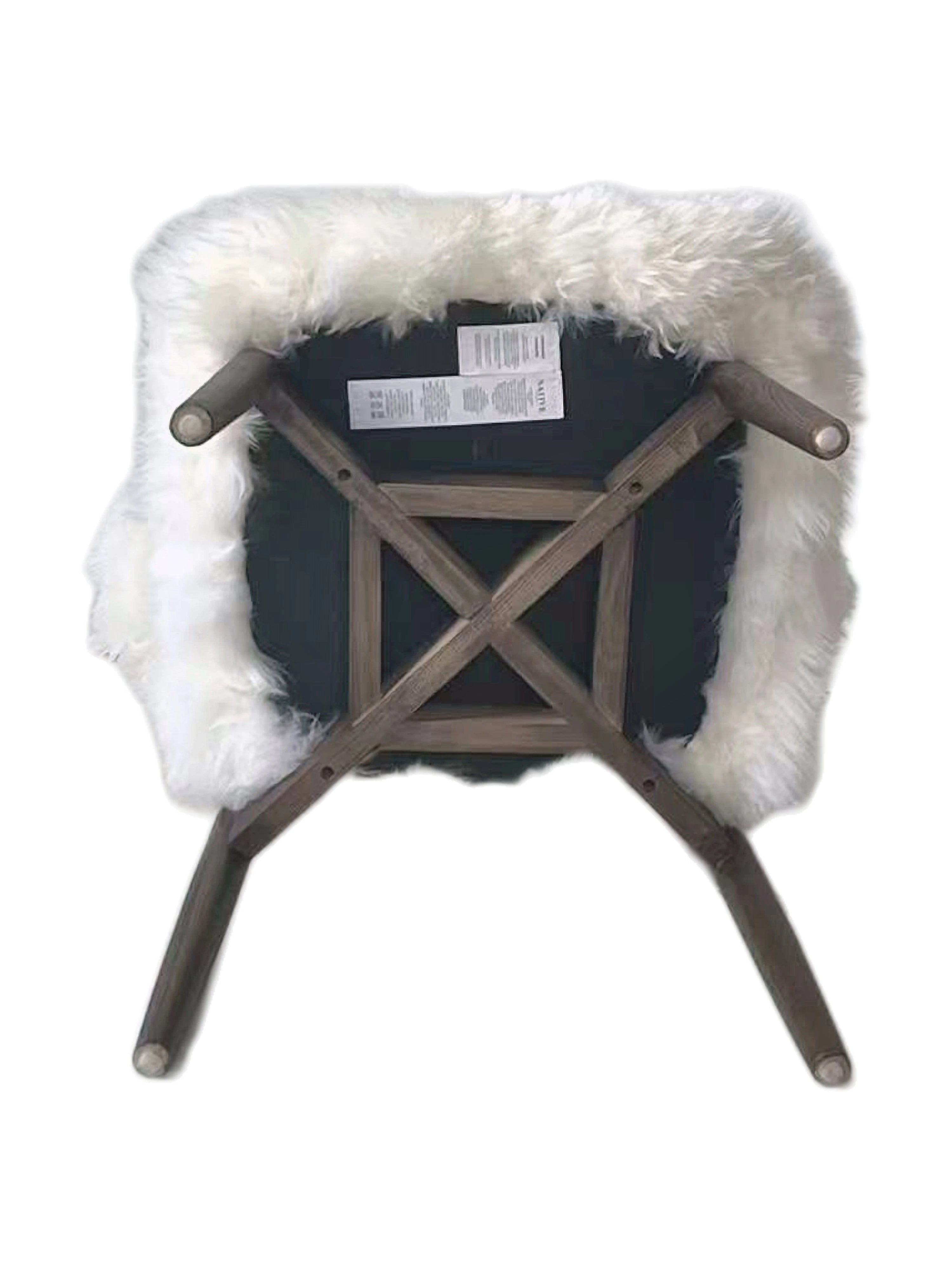 Genuine Longwool Sheepskin Dining Chair (set of 2)