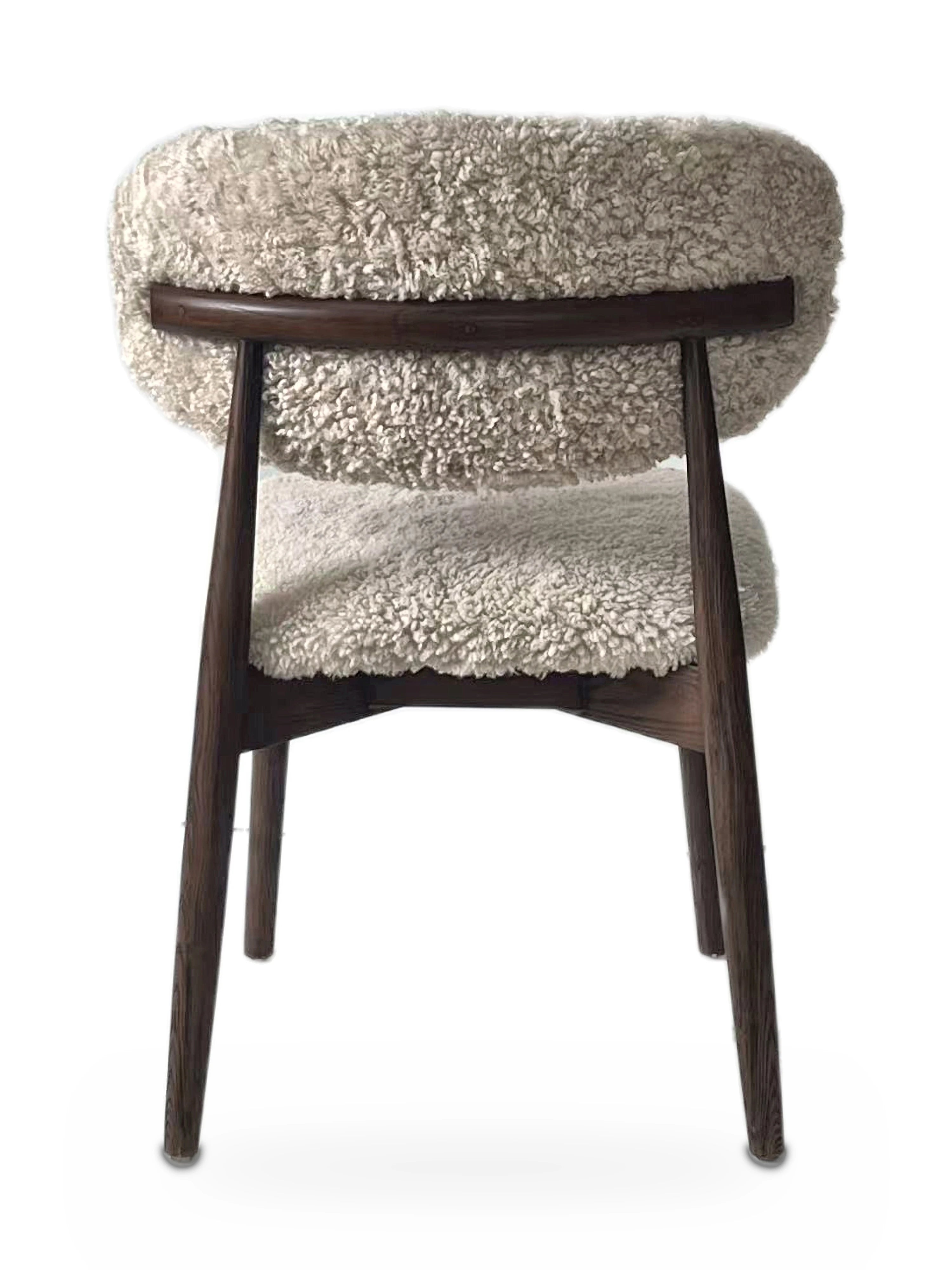 Genuine Short Fur Sheepskin Dining Chair (set of 2)