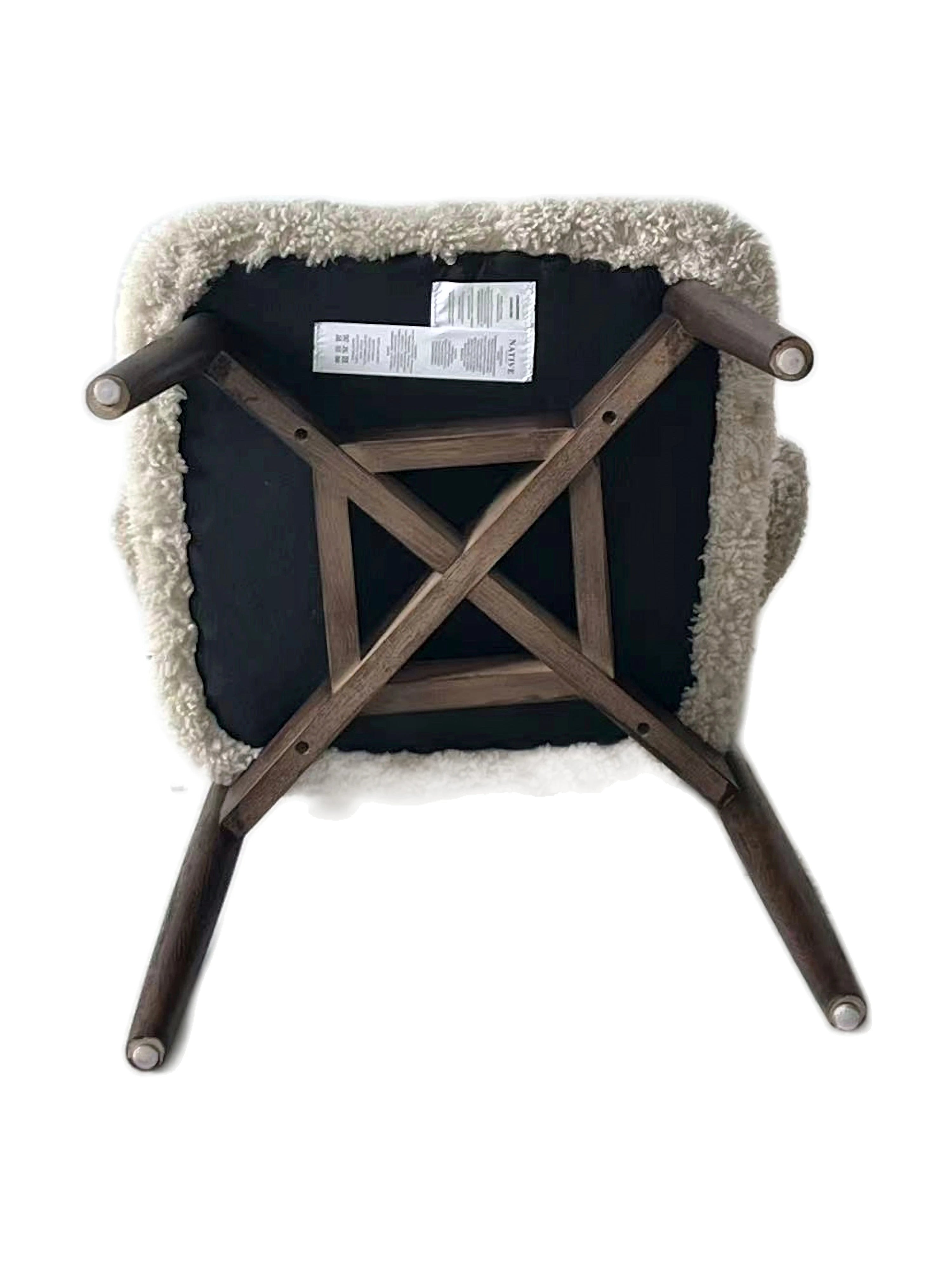 Genuine Short Fur Sheepskin Dining Chair (set of 2)
