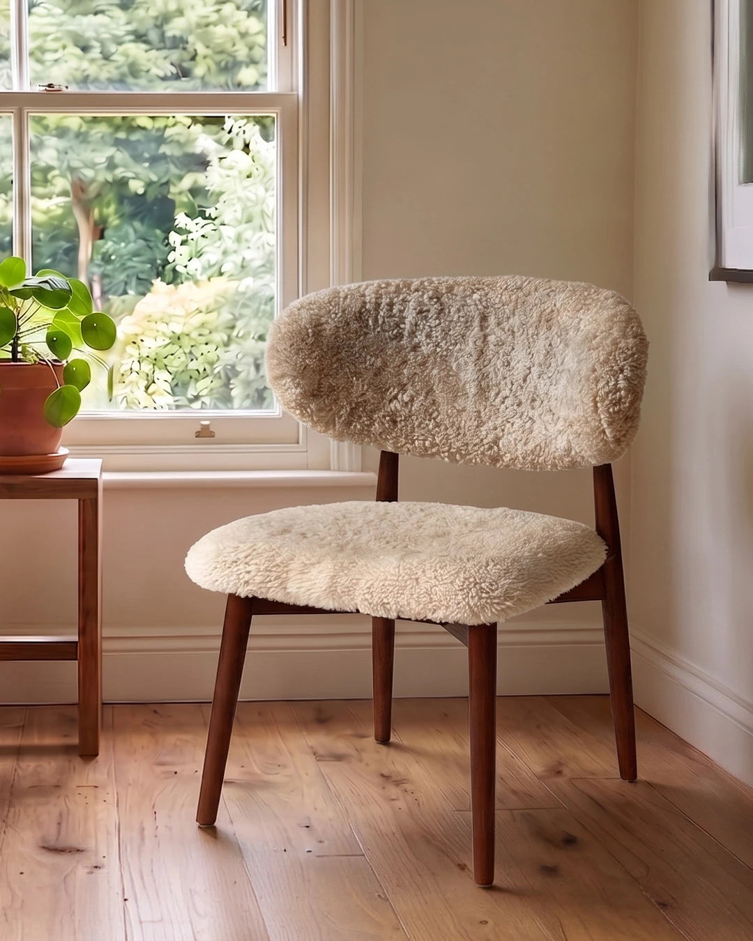 Genuine Short Fur Sheepskin Dining Chair (set of 2)
