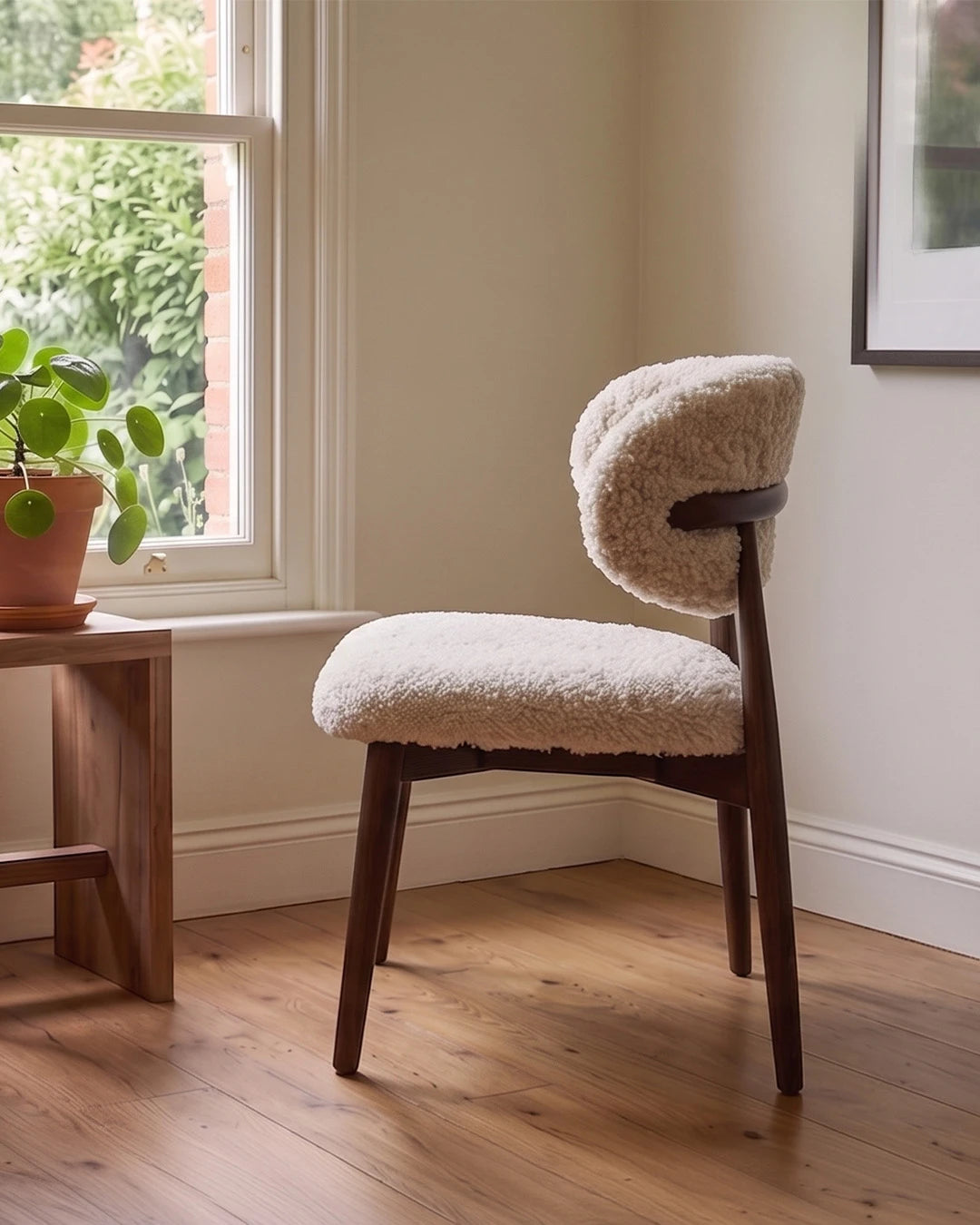 Genuine Short Fur Sheepskin Dining Chair (set of 2)