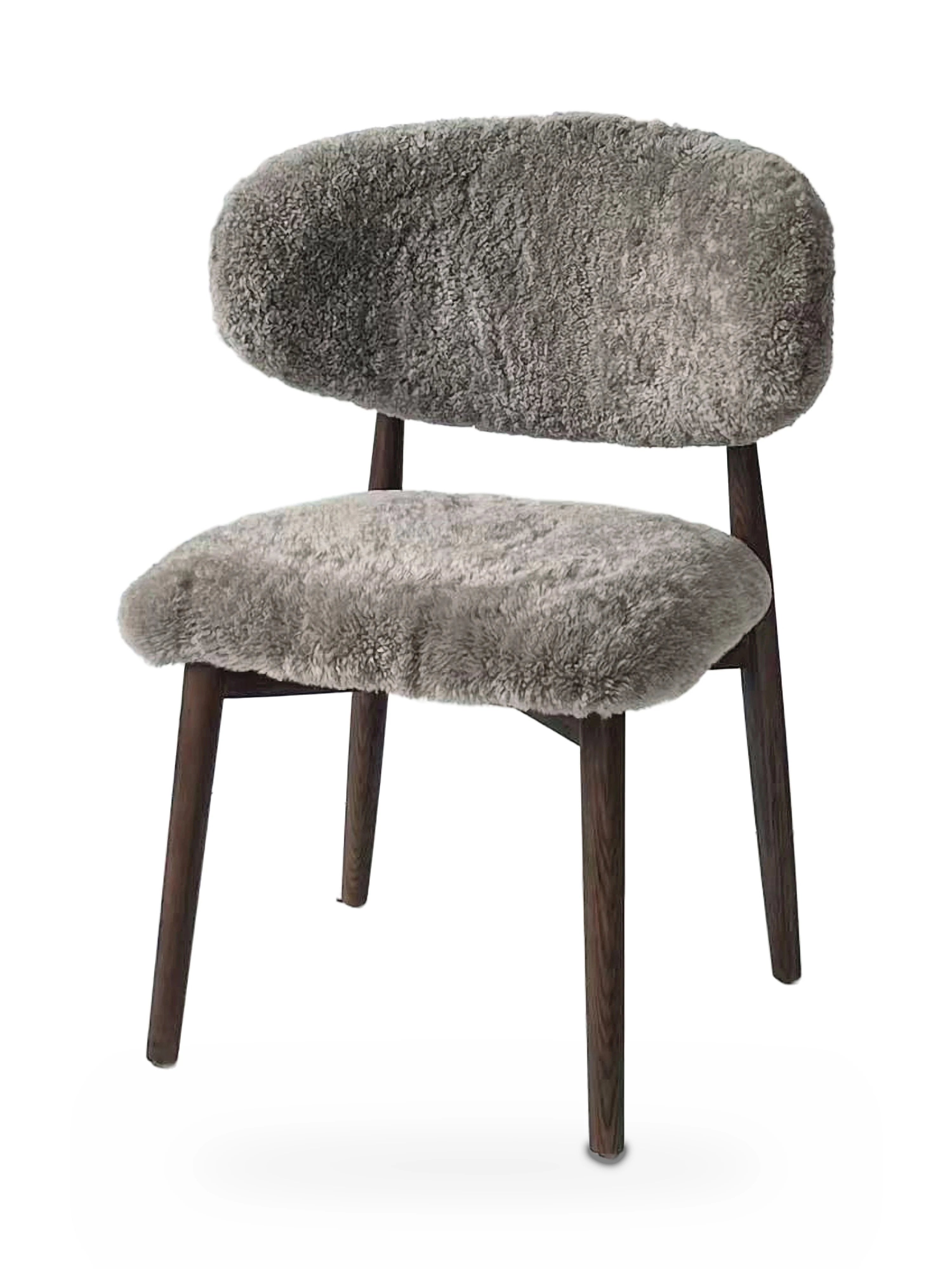 Genuine Short Fur Sheepskin Dining Chair (set of 2)